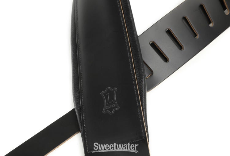 Levy's DM1PD-BLK 3-inch Leather Guitar Strap with Padded Interior