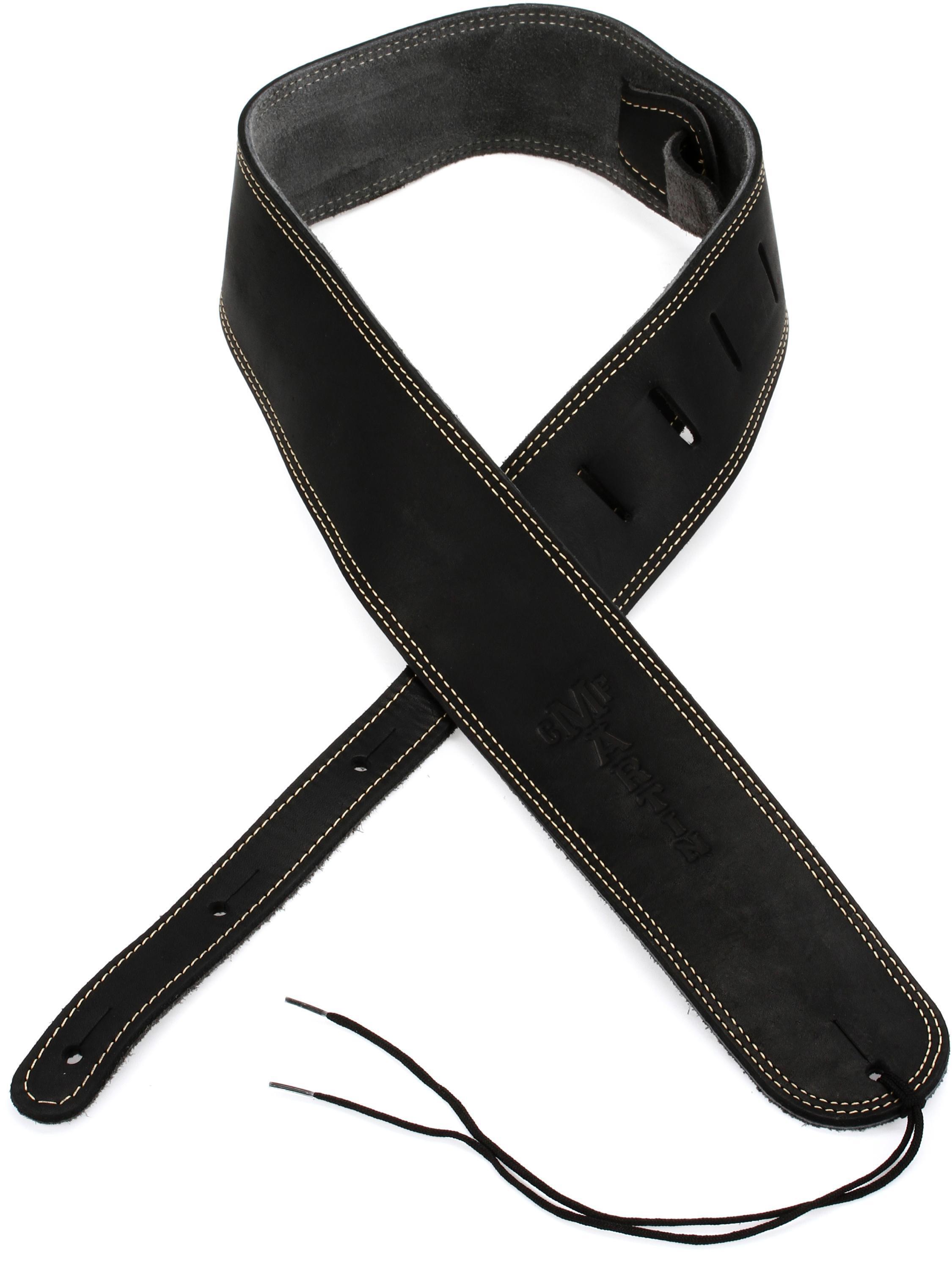 Martin Ball Glove Leather and Suede Guitar Strap - Black | Sweetwater