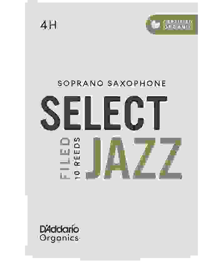 D'Addario Organics Select Jazz Filed Soprano Saxophone Reeds - 4 Hard (10-pack)