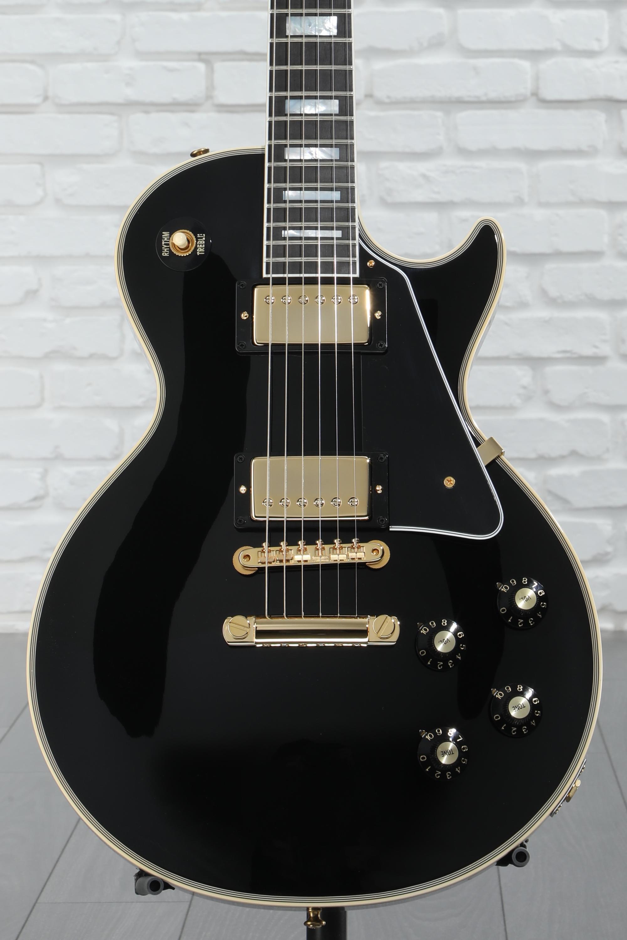 ギター Gibson Custom Shop 1968 Les Paul Lefty Platinum Gibson Custom 1968 Les Paul Custom Reissue Gloss