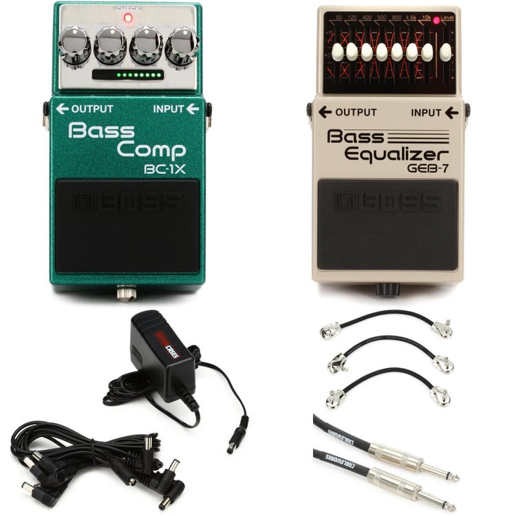 Boss BC-1X Bass Compressor and GEB-7 Bass EQ Pedal Pack | Sweetwater 