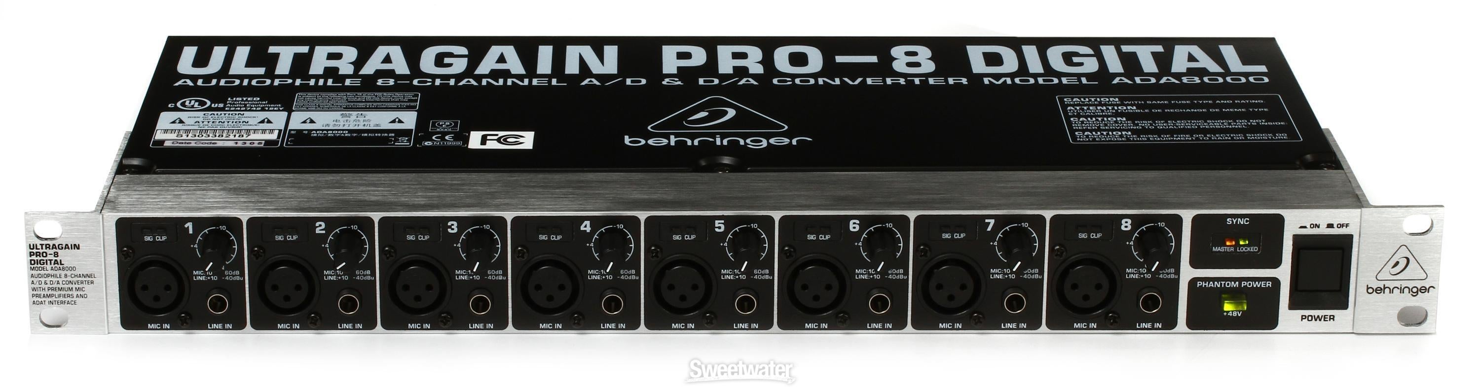 Behringer UltraGain Pro-8 Digital ADA8000 Reviews | Sweetwater