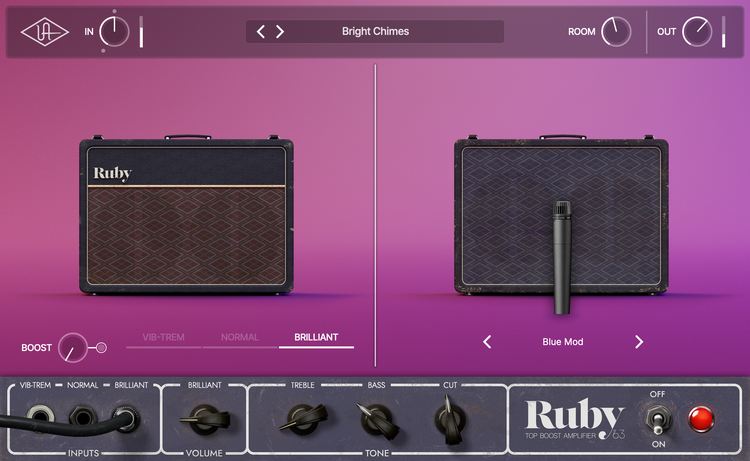 Universal Audio UAD Ruby '63 Top Boost Amplifier Plug-in