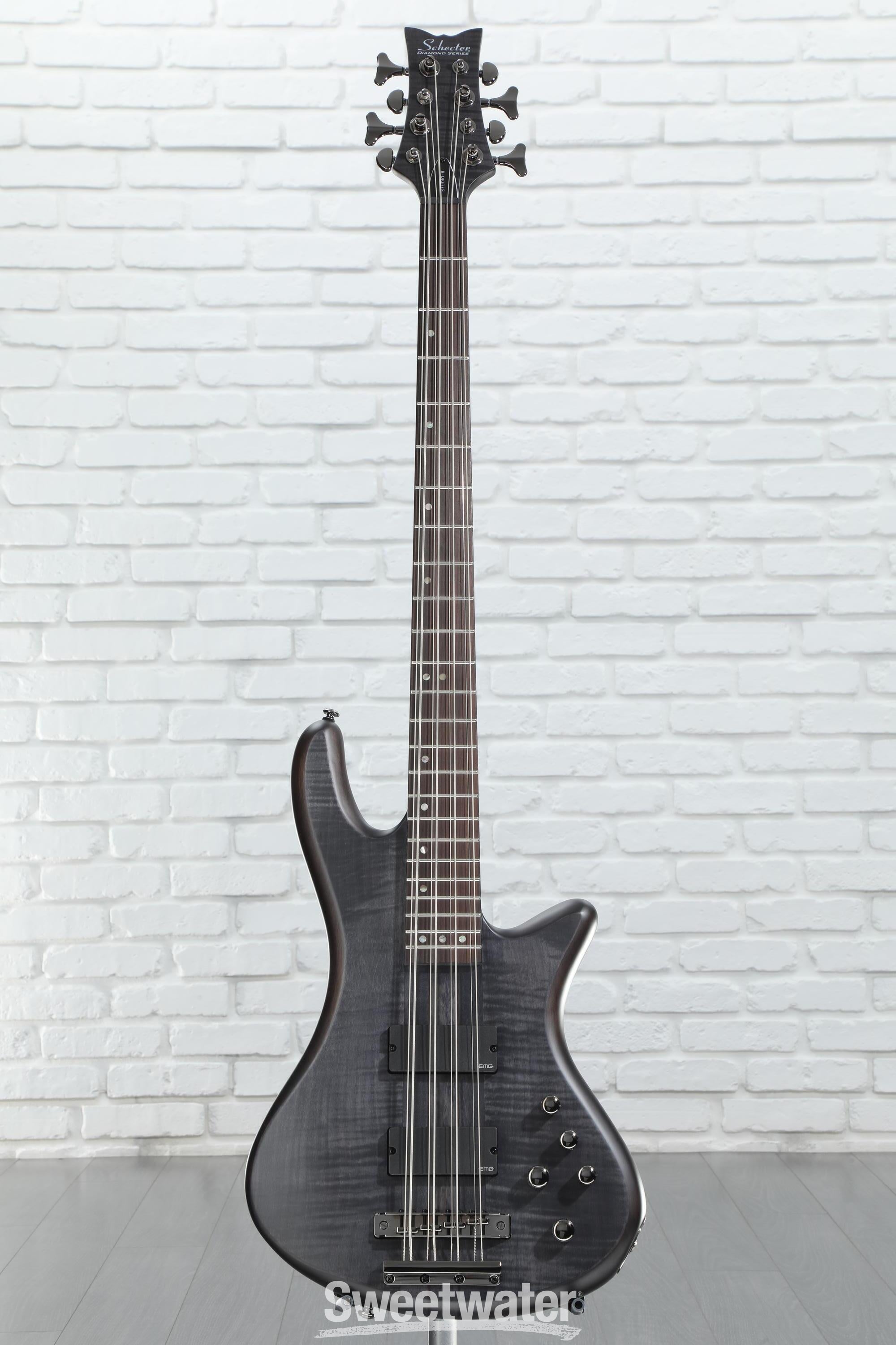 Schecter Stiletto Studio-8 Bass Guitar - See-Thru Black