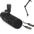 Photo of Audio-Technica BP40 Hypercardioid Dynamic Broadcast Microphone and Broadcast Boom Stand Bundle