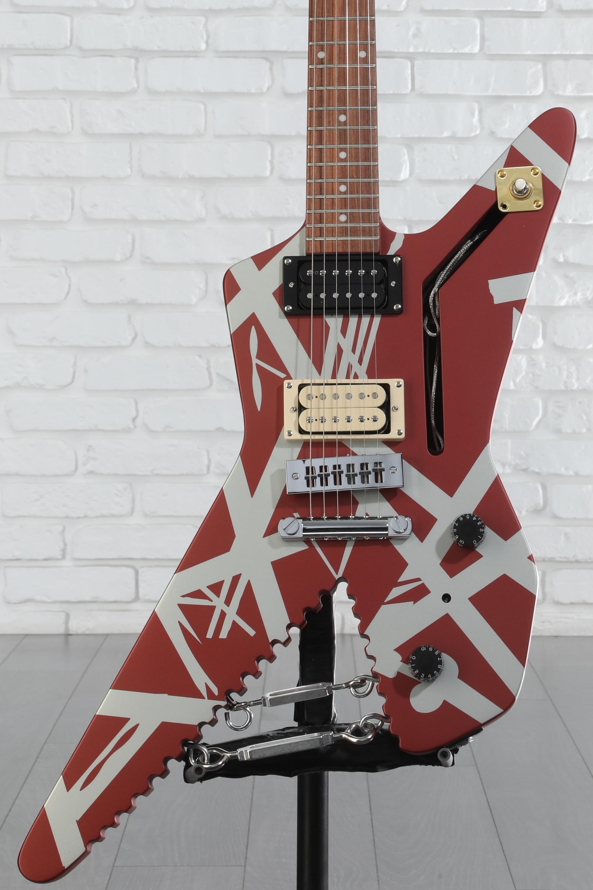 EVH Striped Series Shark Electric Guitar - Burgundy Red with