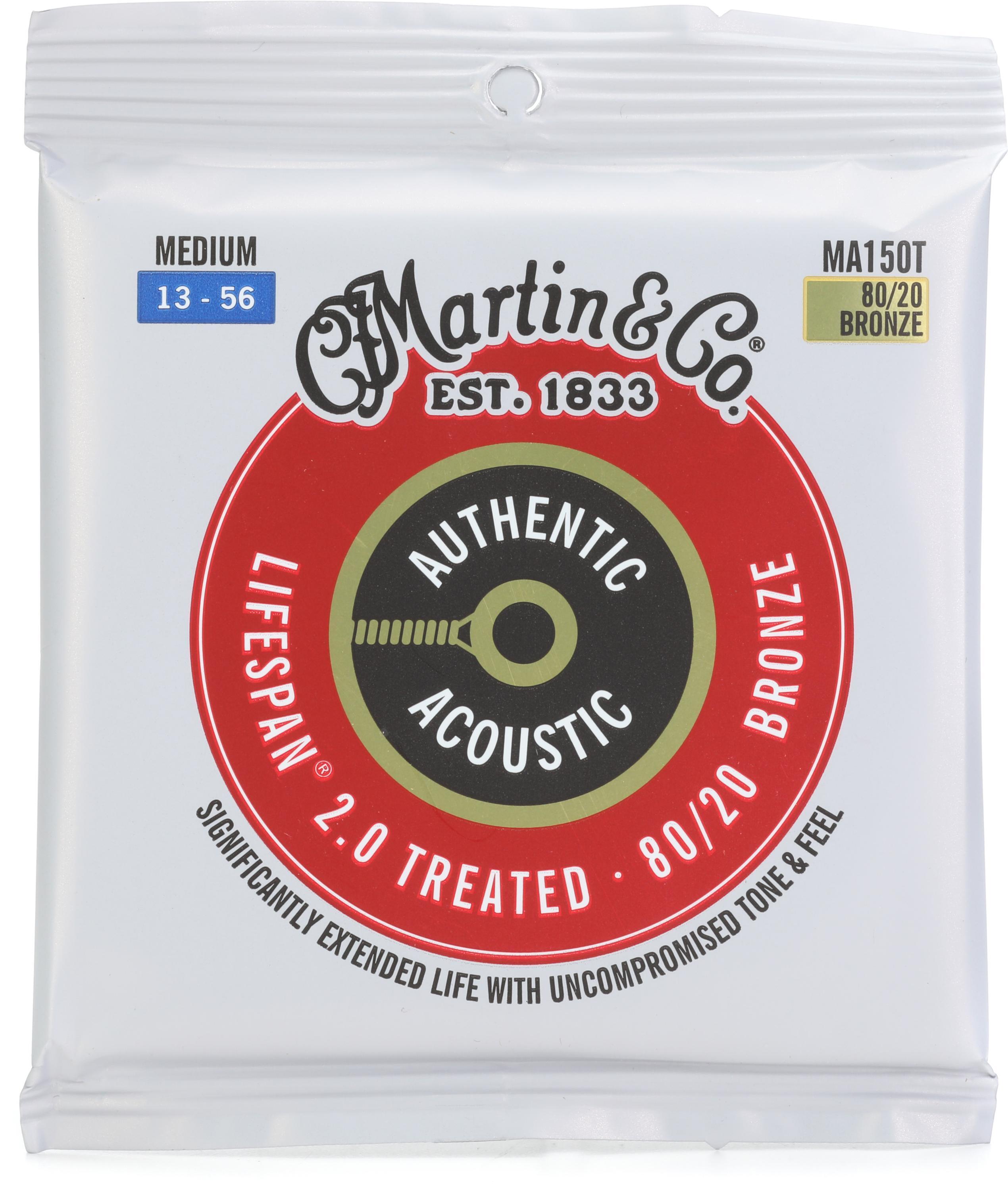 Photo of Martin MA150T Authentic Acoustic Lifespan 2.0 Treated 80/20 Bronze Guitar Strings - .013-.056 Medium