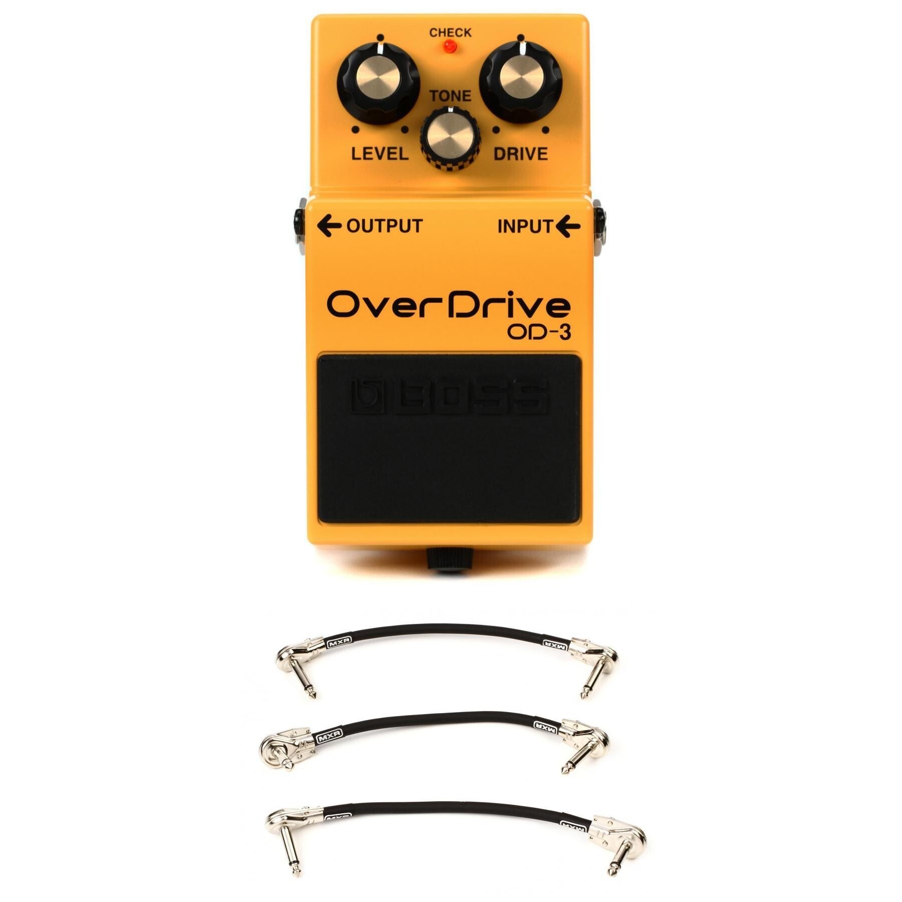 Boss OD-3 Overdrive Pedal with 3 Patch Cables