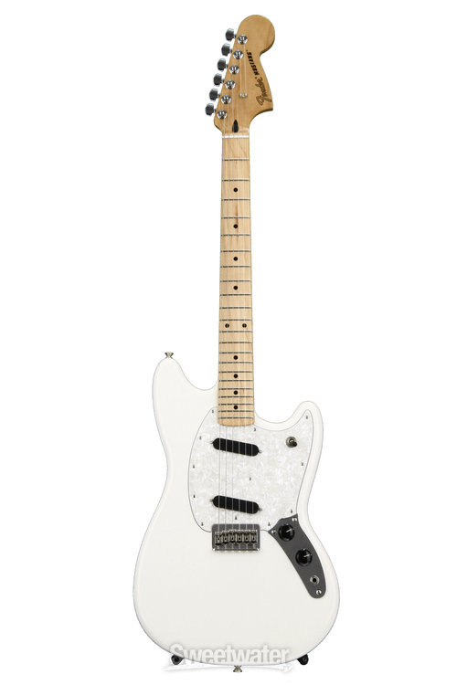 Fender Mustang - Olympic White with Maple Fingerboard | Sweetwater