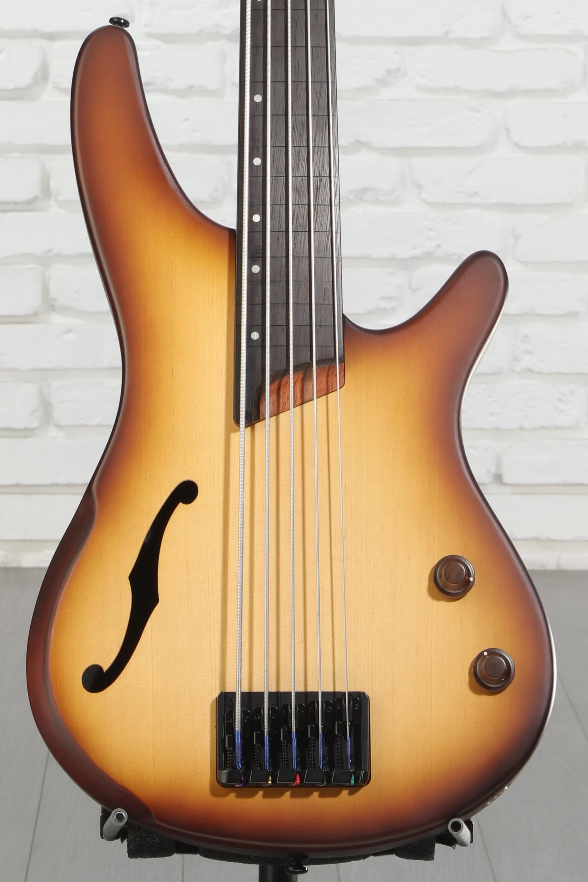 Ibanez SRH505F Fretless Bass Guitar - Natural Browned Burst Flat