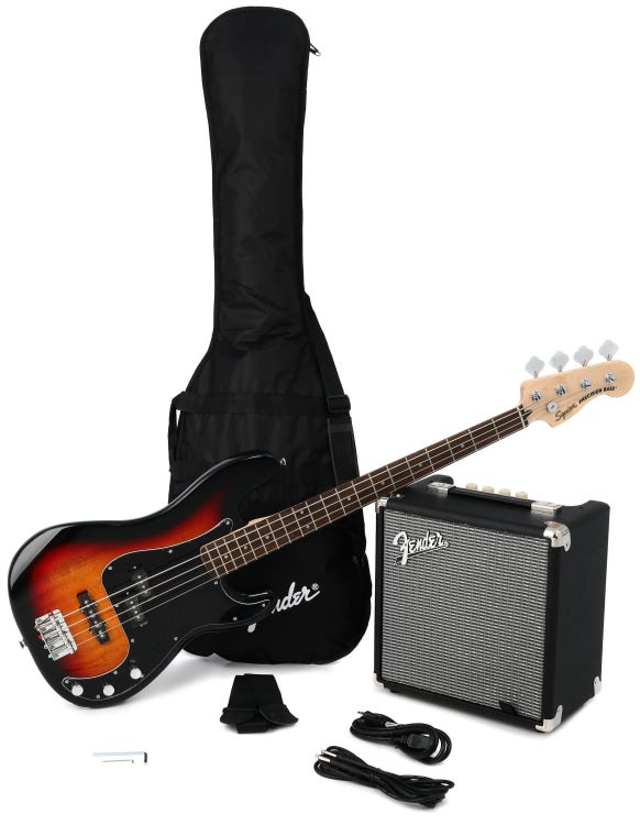 Squier Affinity Series Precision Bass PJ Pack - 3-Color Sunburst with  Laurel Fingerboard