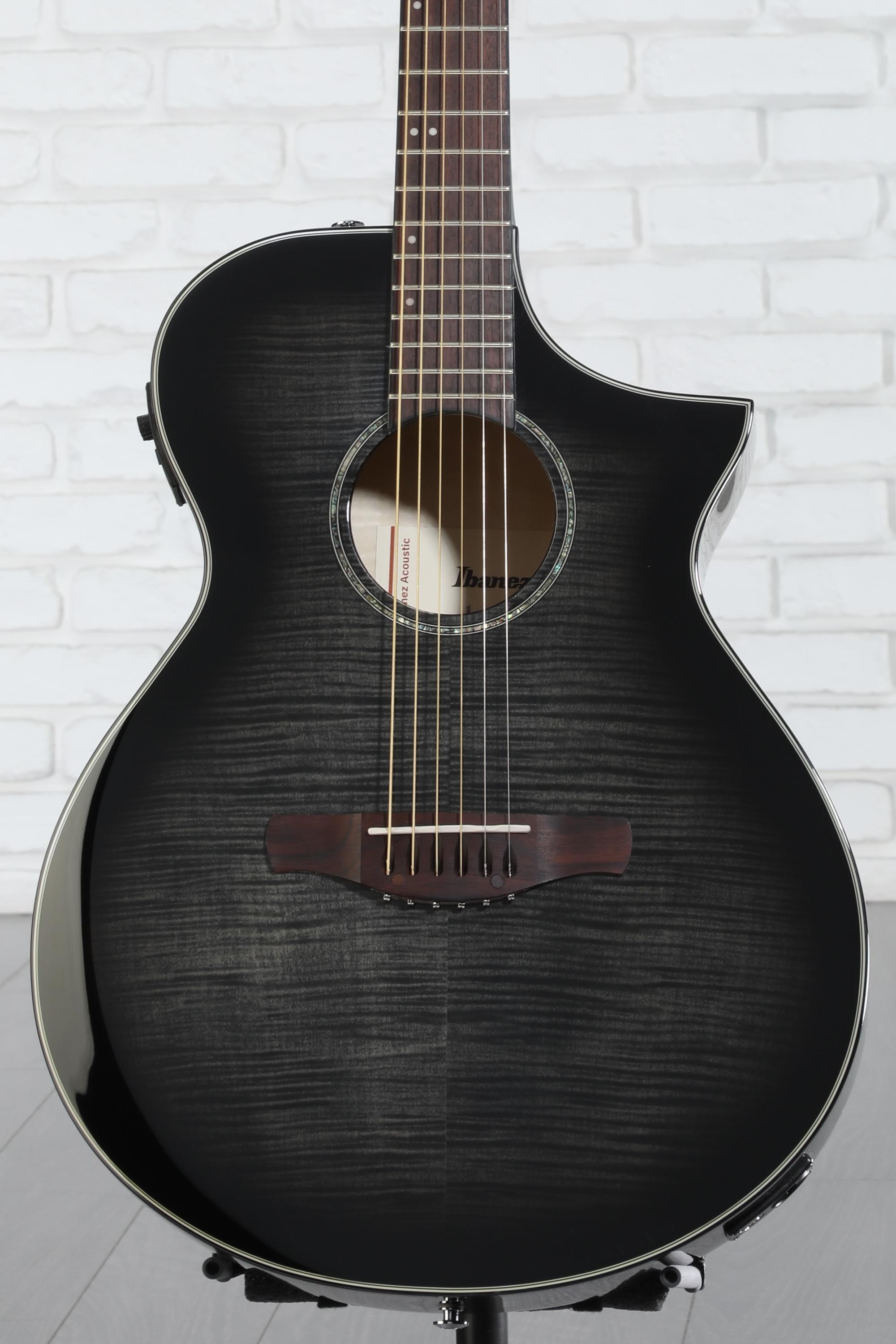 Ibanez AEWC400 Acoustic-Electric Guitar - Transparent Black