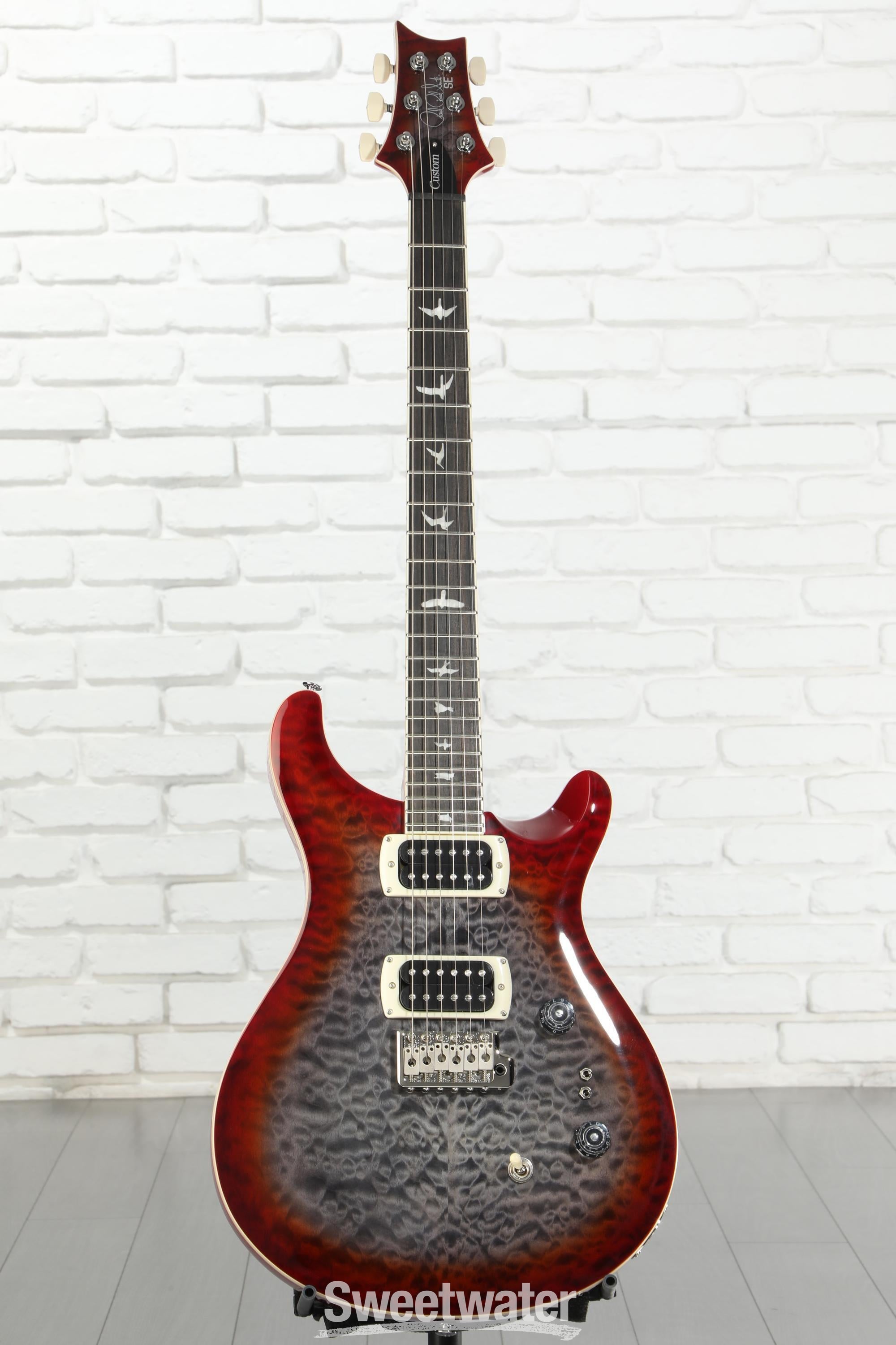 PRS SE Custom 24-08 Quilt Electric Guitar - Charcoal Cherry Burst