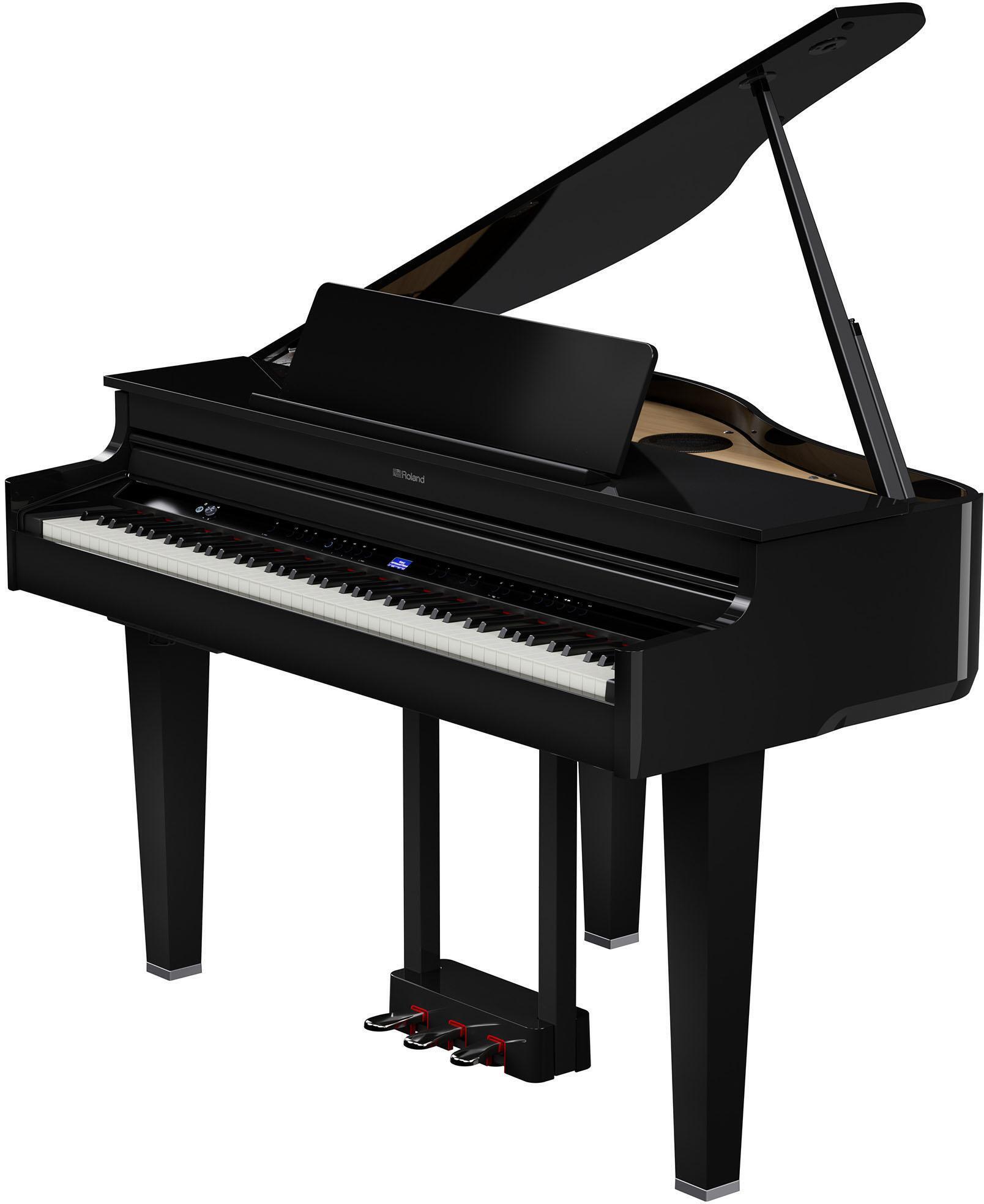 GP-6 Digital Baby Grand Piano with Bench - Polished Ebony - Sweetwater