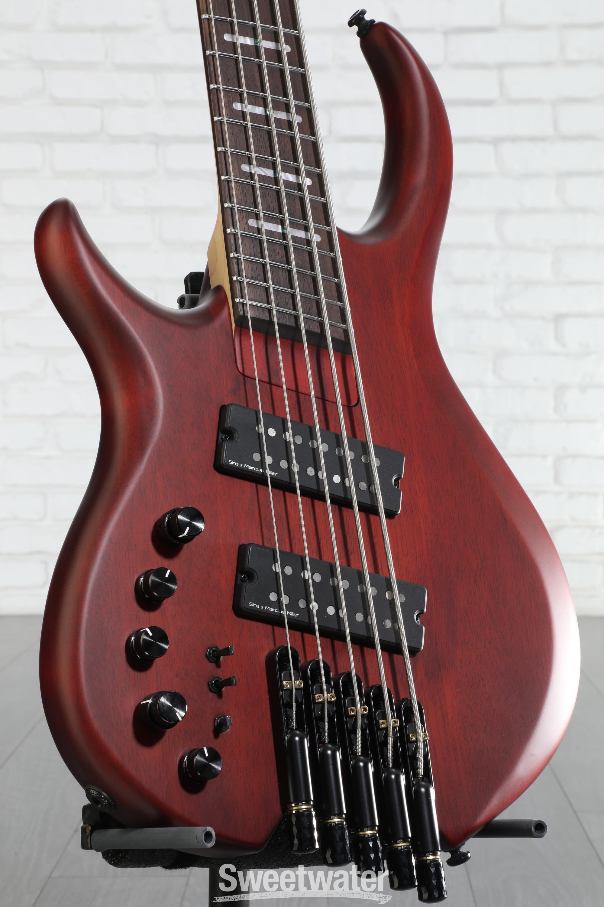 Photo of Sire Marcus Miller M6 5-string Headless Left-handed Bass Guitar - Mahogany Satin
