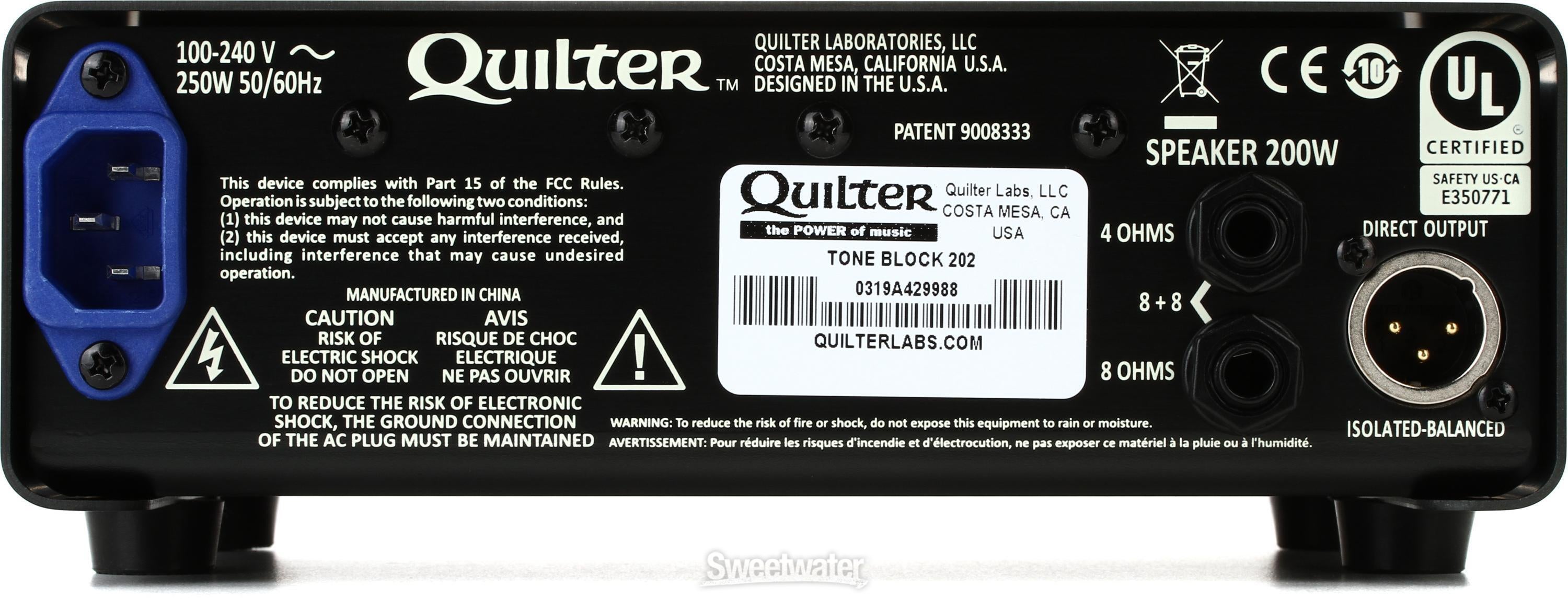 Quilter Labs Tone Block 202 200-watt Head