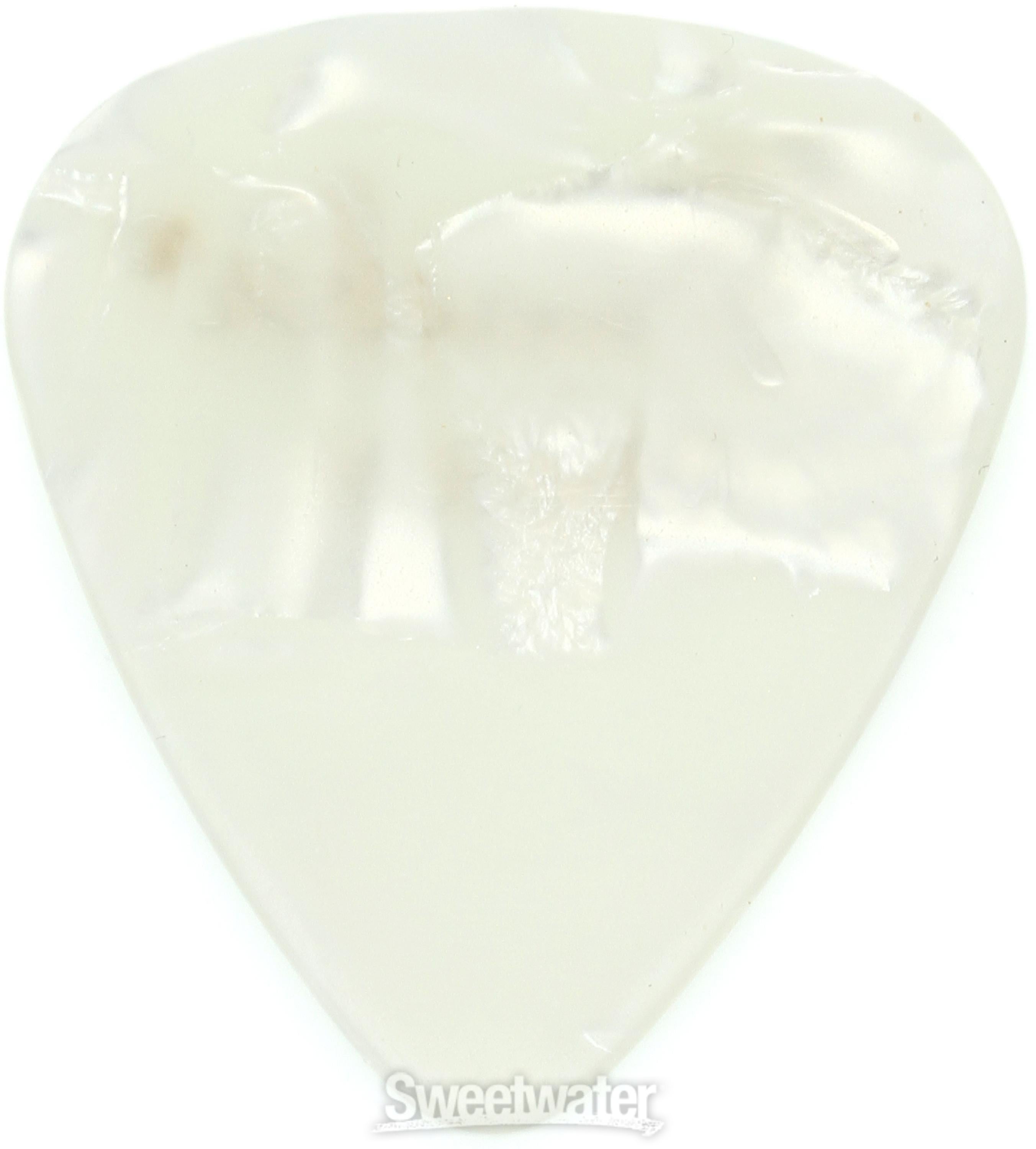 Fender 351 Shape Premium Celluloid Picks - Medium White Moto 12