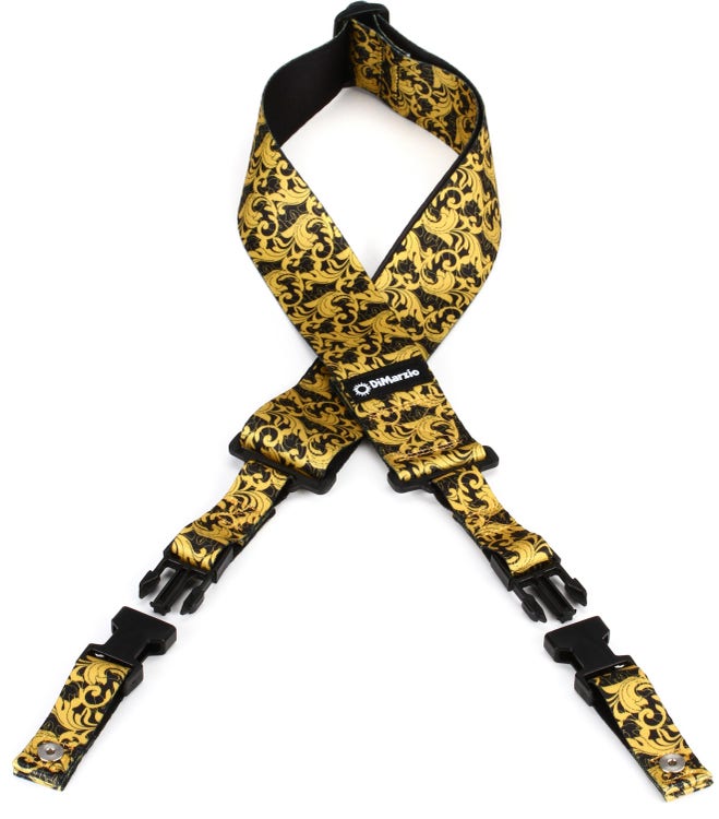 Steve Vai ClipLock Guitar Strap - UtoPIA Black & Gold - Sweetwater