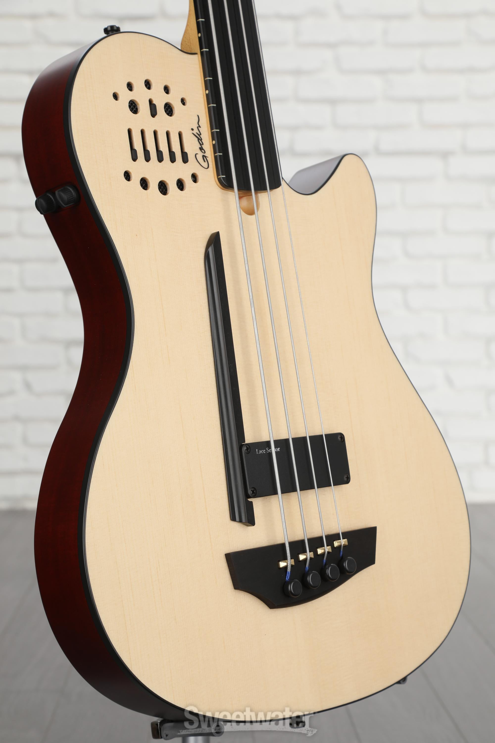 Godin A4 Ultra Fretless Bass Guitar - Natural