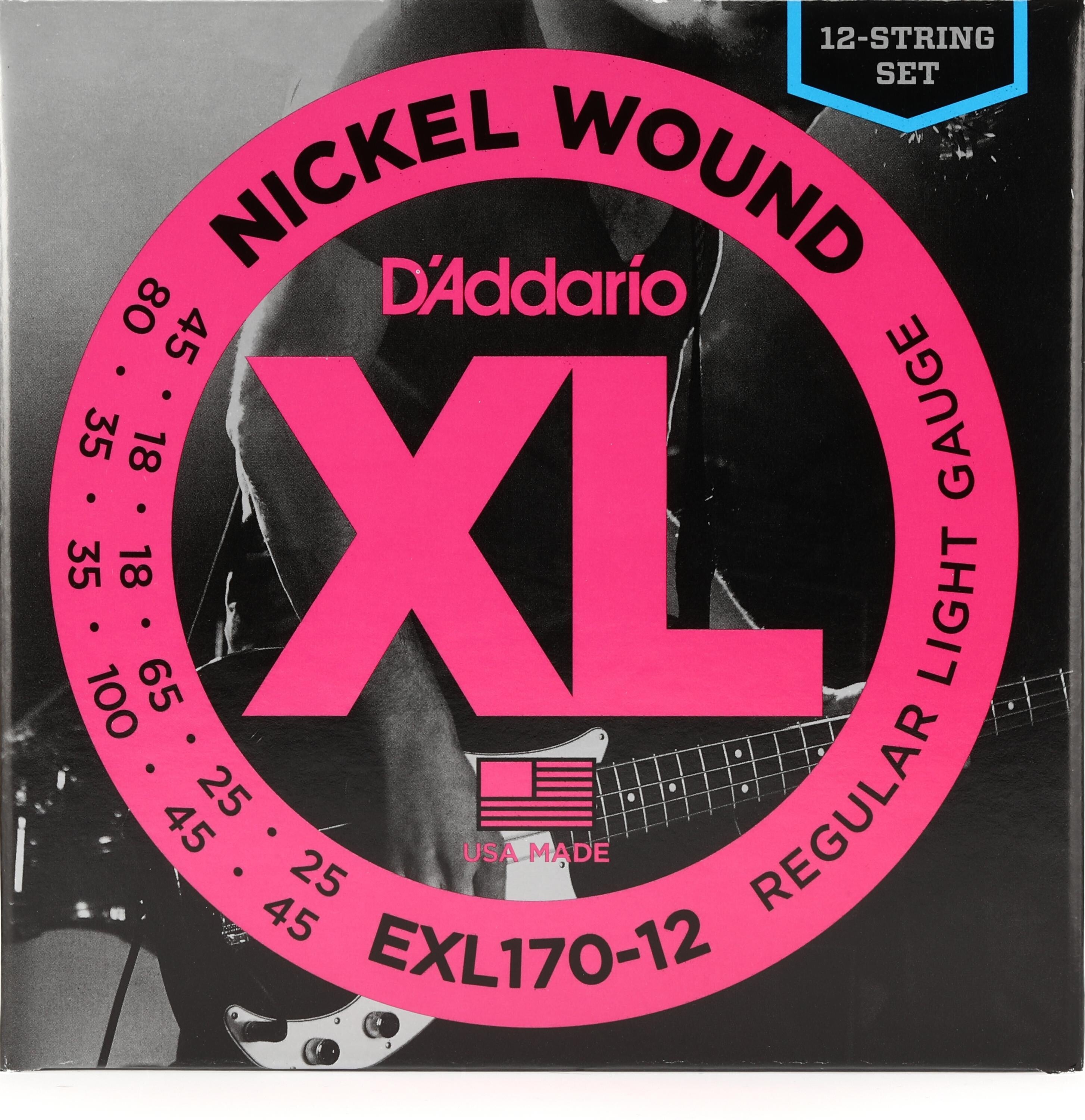 Photo of D'Addario EXL170-12 Nickel Wound Bass Guitar Strings - .045-.100, Light Long Scale, 12-string