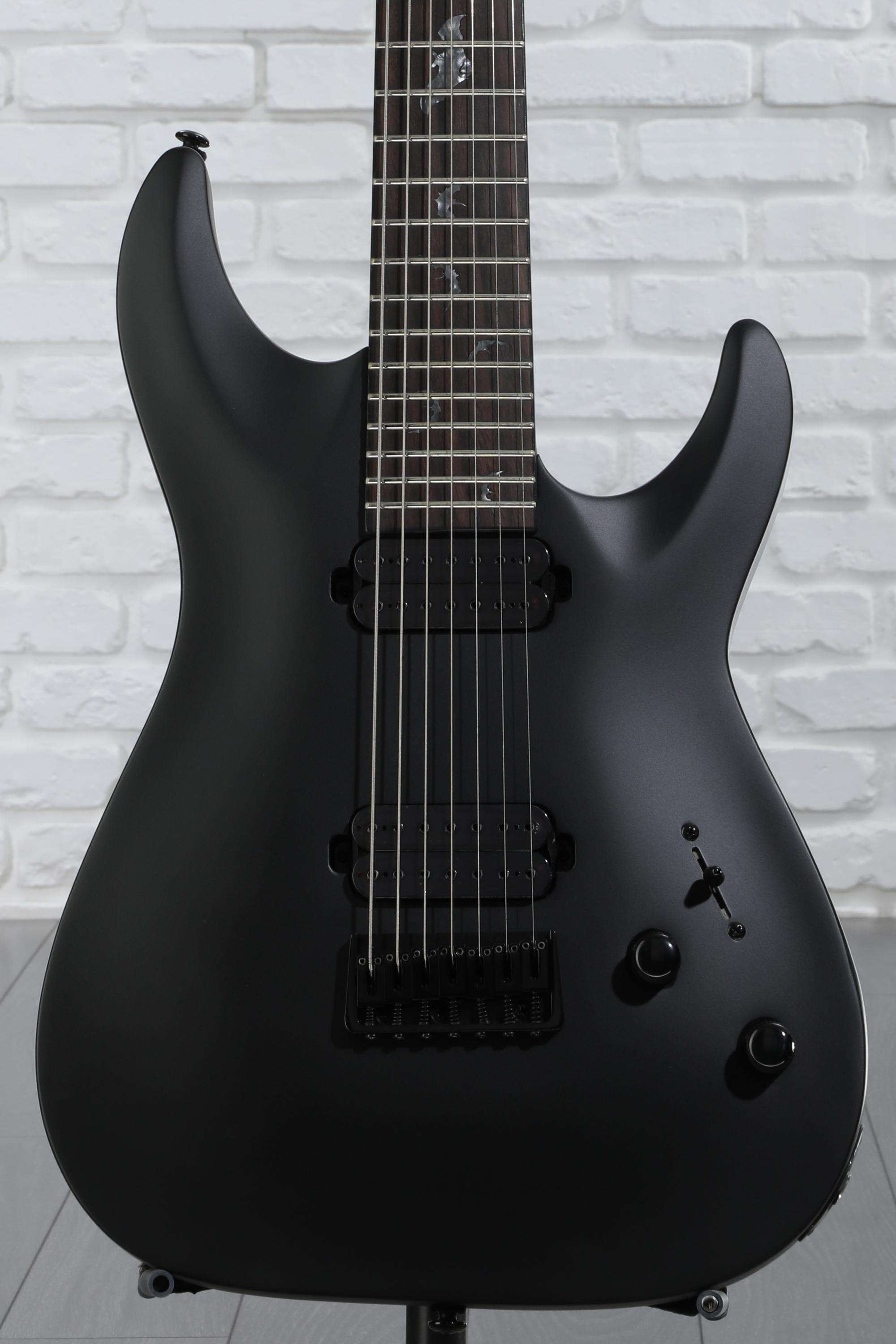 Schecter Damien-7 SBK Electric Guitar - Satin Black | Sweetwater