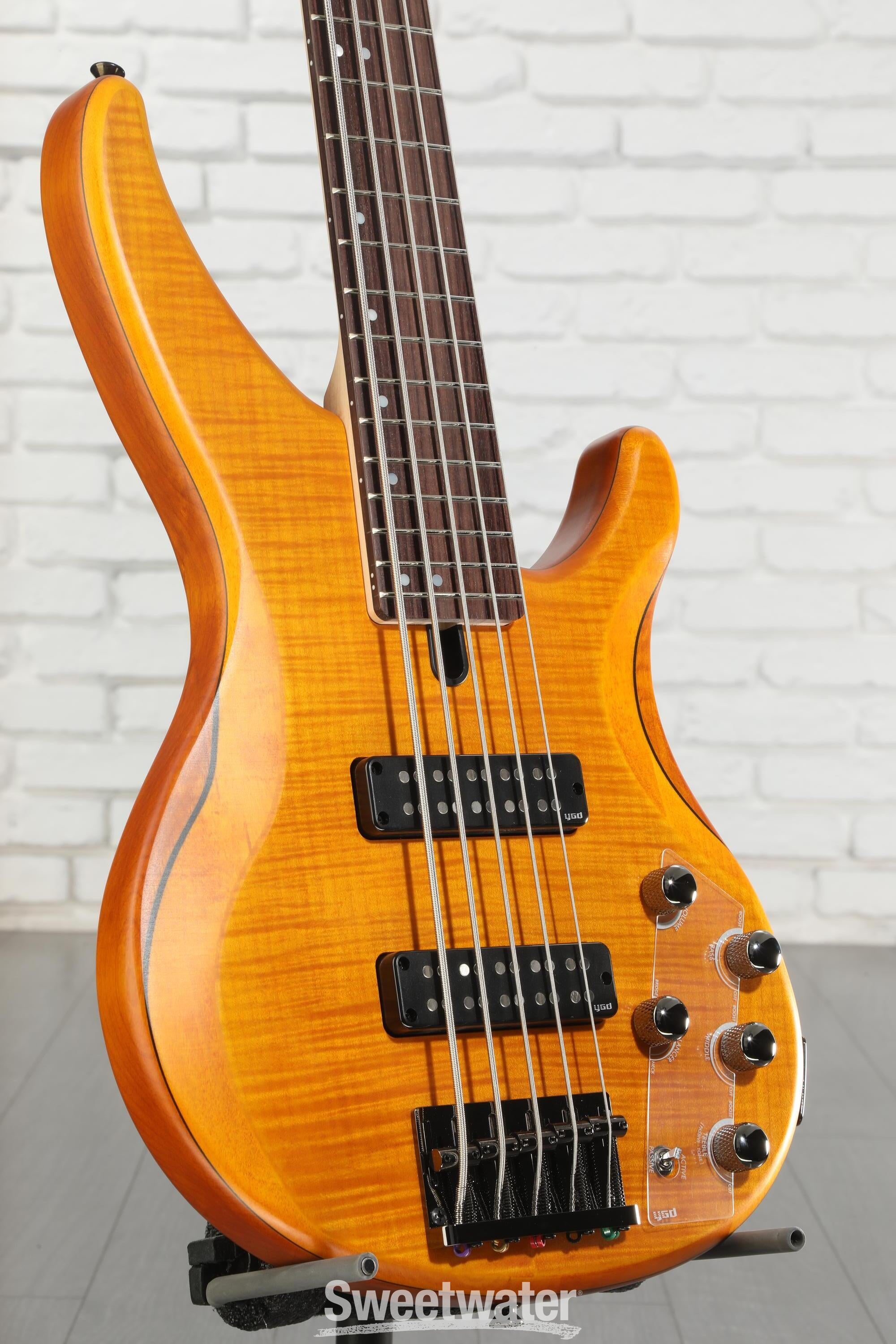 Yamaha TRBX605FM 5-string Bass Guitar - Matte Amber | Sweetwater