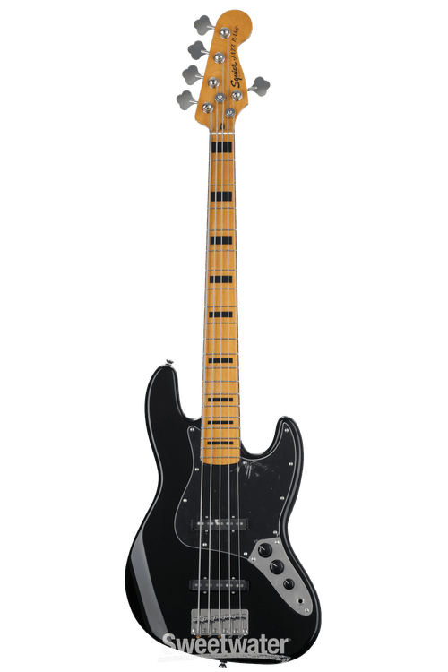 Squier Classic Vibe '70s Jazz Bass V - Black with Maple Fingerboard