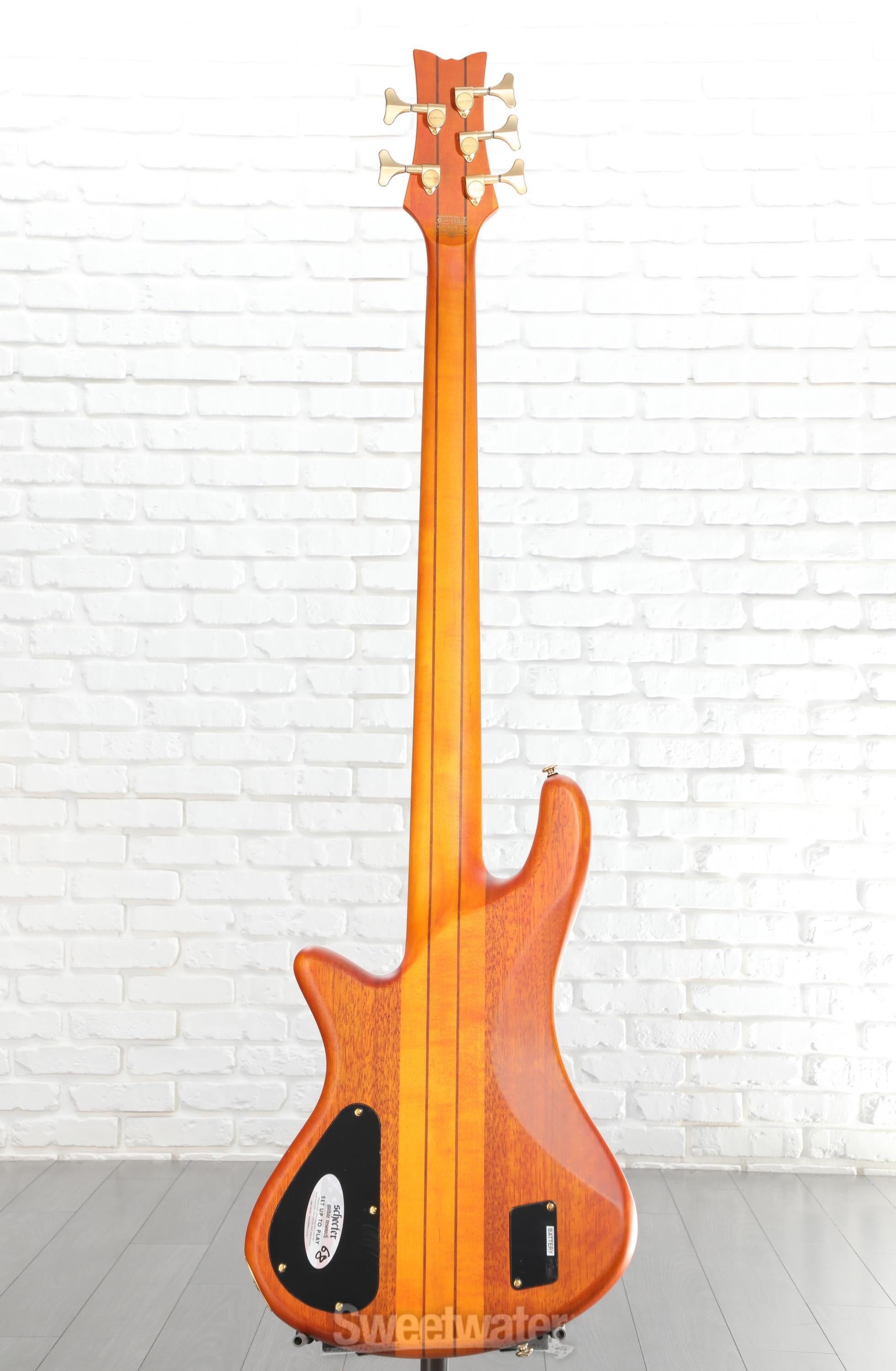 Schecter Stiletto Studio 5 FF Bass Guitar - Honey Satin | Sweetwater