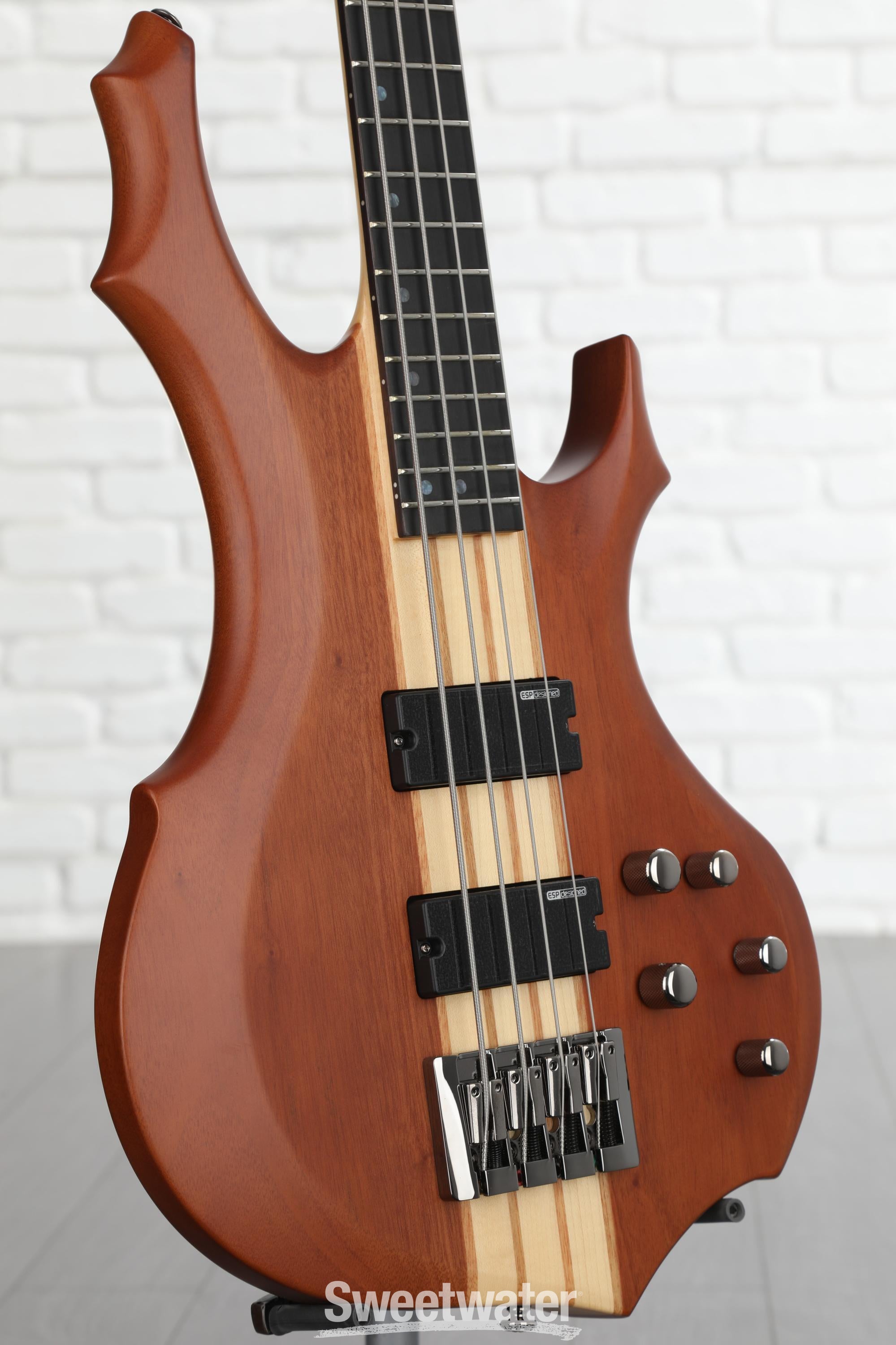 ESP LTD F-4E Mahogany Bass Guitar - Natural Satin | Sweetwater