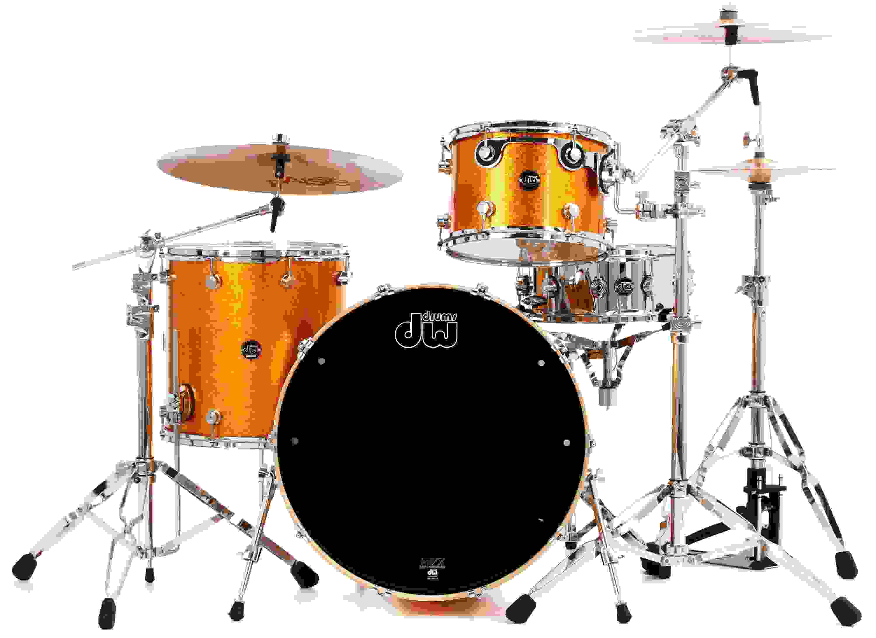DW Performance Series 3-piece Shell Pack with 24 inch Bass Drum - Gold Sparkle Finish Ply