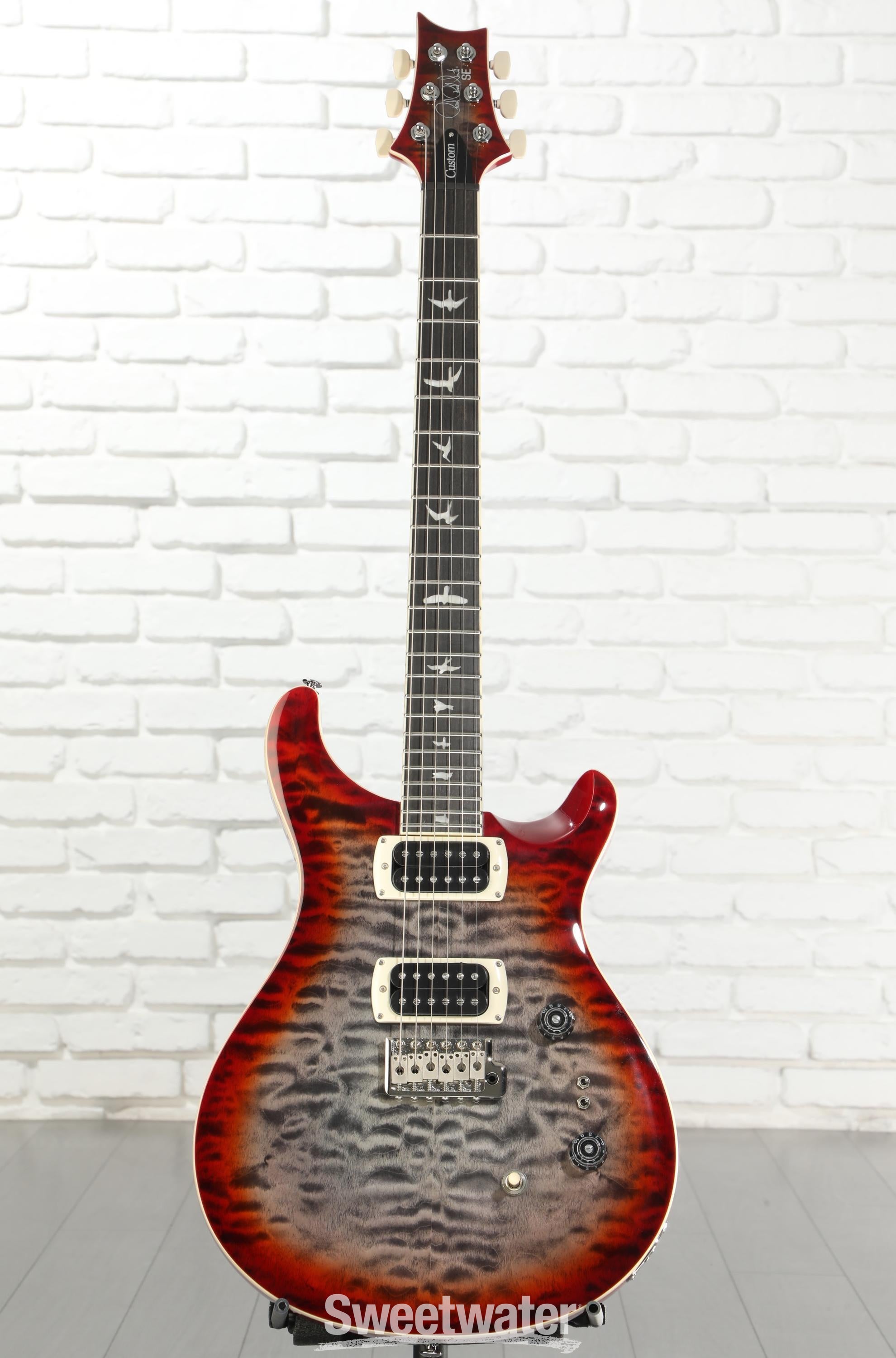 PRS SE Custom 24-08 Quilt Electric Guitar - Charcoal Cherry Burst PRS SE Custom 24-08 Quilt Electric Guitar - Charcoal Cherry Burst