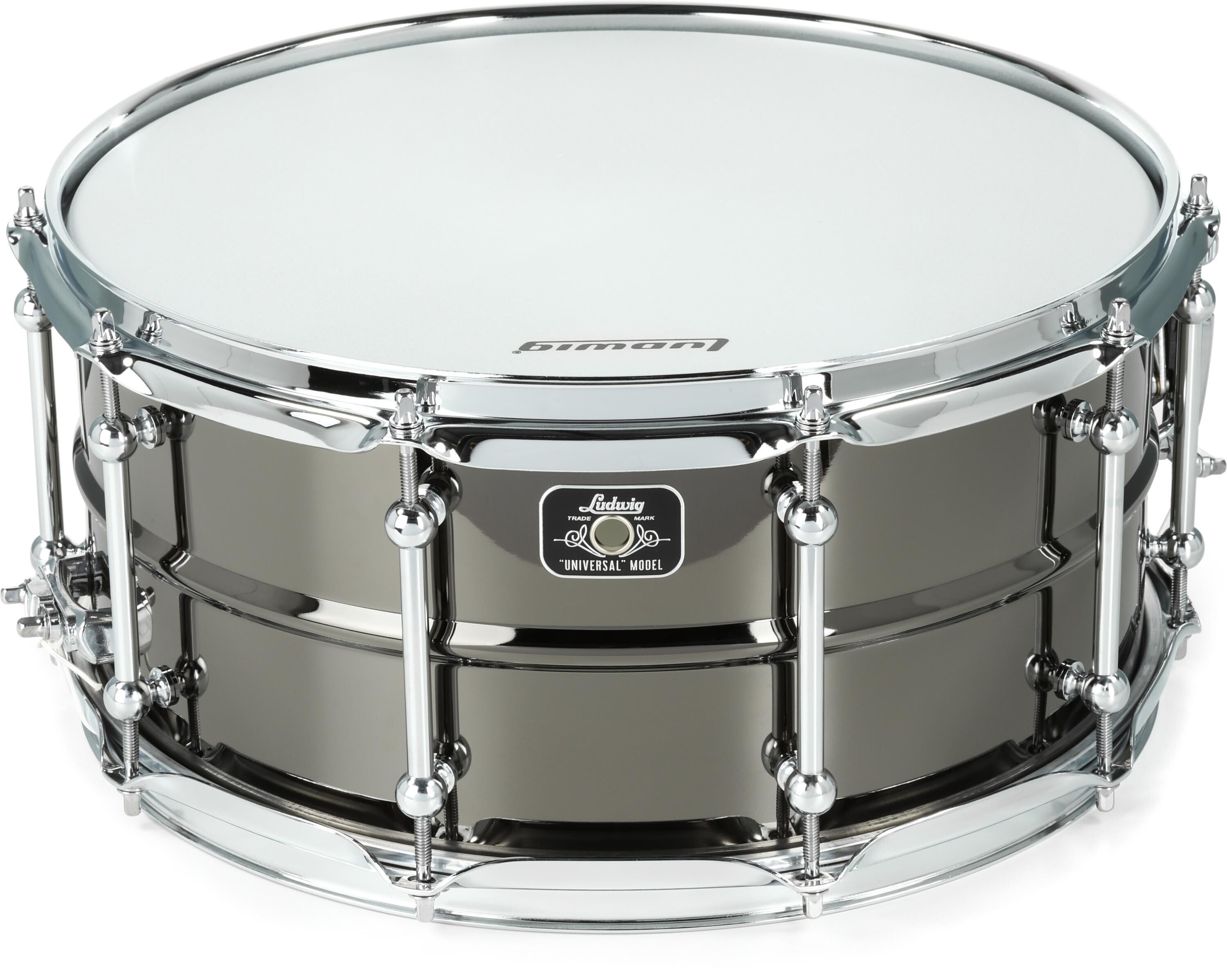 Universal Black Brass Snare Drum - 6.5 x 14-inch - Polished