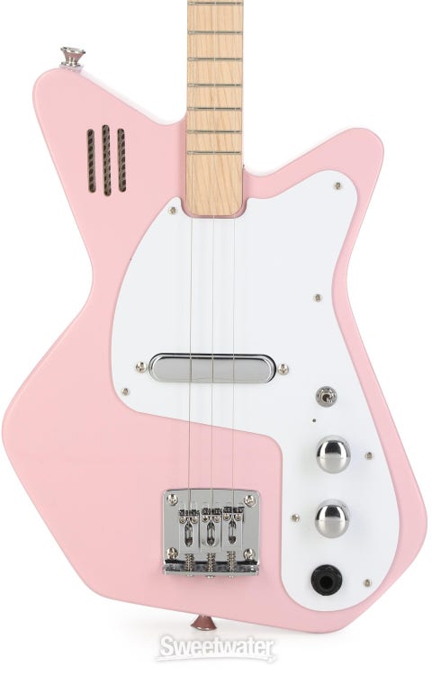 Kids 6 String Pink Electric Play Guitar & Microphone Set with