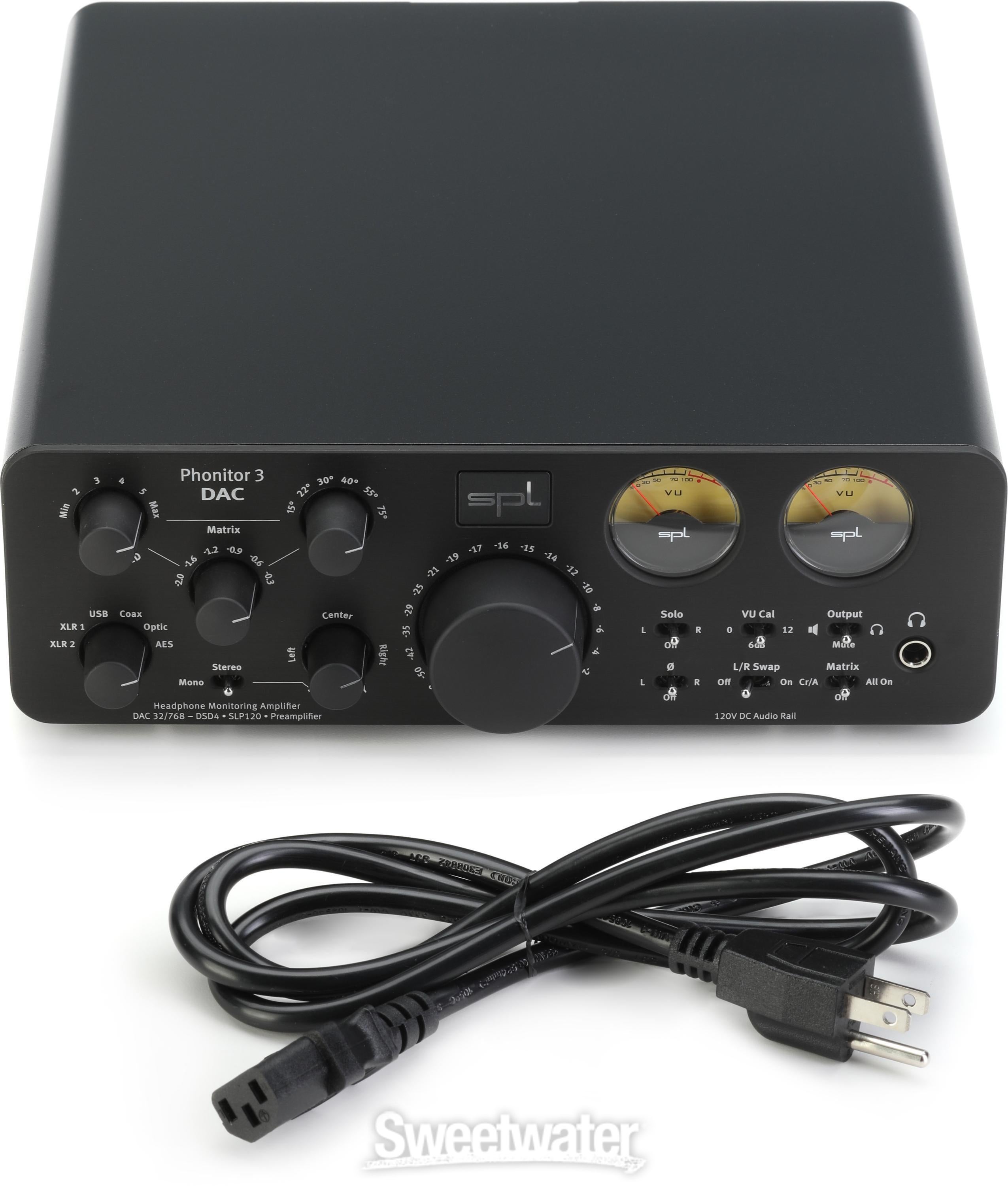 SPL Phonitor 3 DAC Headphone Amplifier and Monitor Controller - Black |  Sweetwater