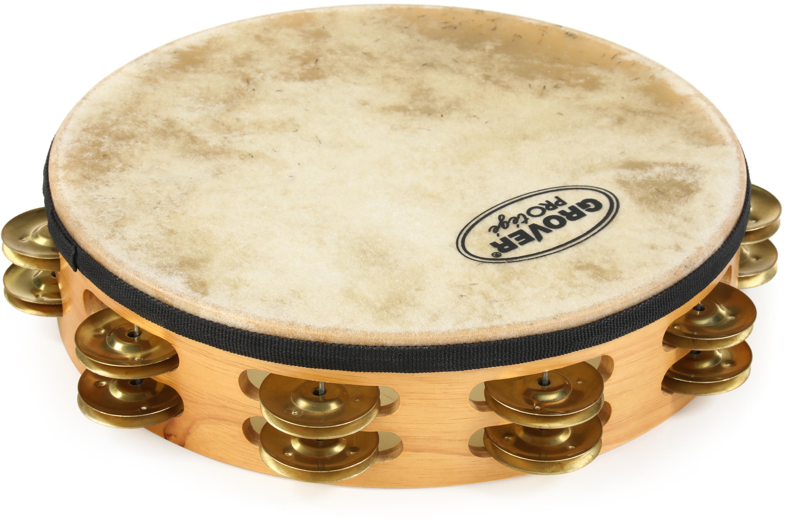 Photo of Grover Pro Percussion P-T2/BR Prot&eacute;g&eacute; Tambourine with Brass Jingles - 10 inch