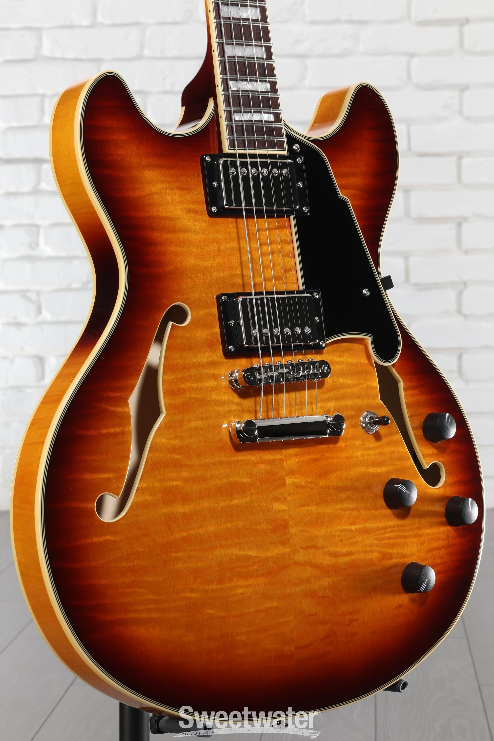 ギター D'AngelicoPremierMini DC Dark Iced Burst D'Angelico Premier Mini DC - Dark Iced Tea Burst - Huber Breese Music