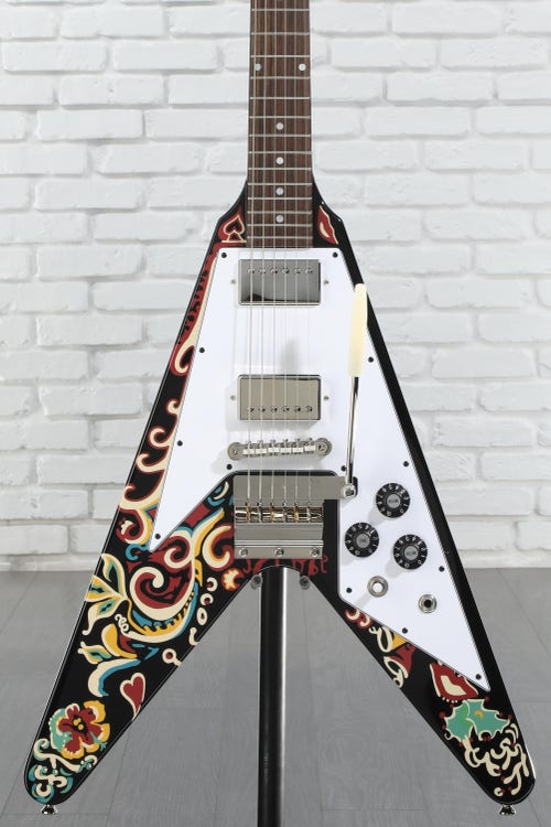 Epiphone Jimi Hendrix "Love Drops" Flying V Electric Guitar - Ebony