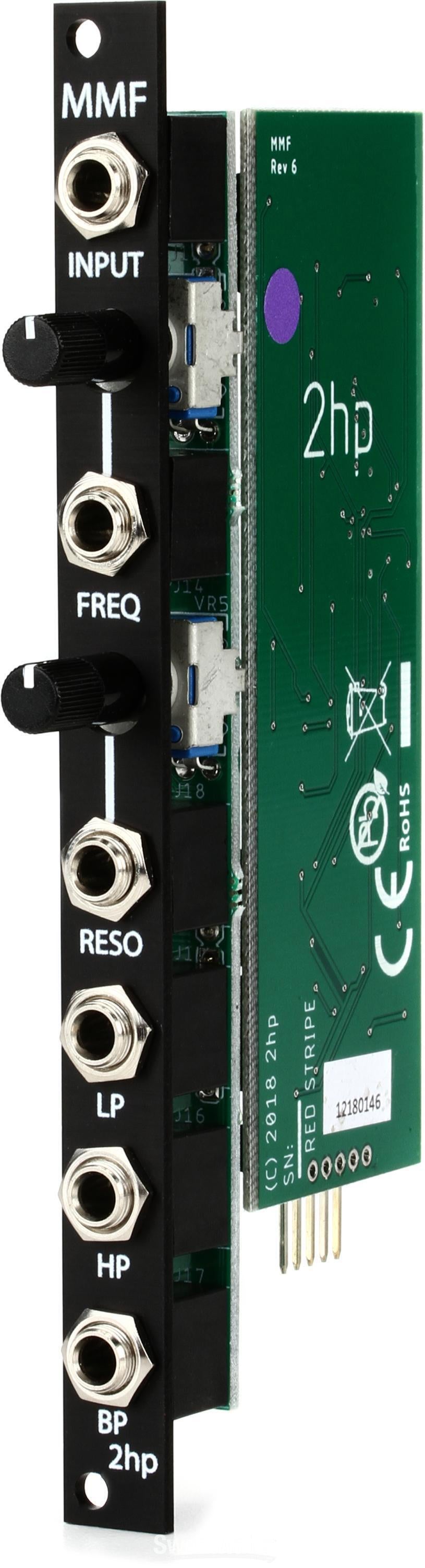 2hp MMF フィルター ユーロラック モジュール 2HP MMF Eurorack Multimode Filter Module - Black | Sweetwater