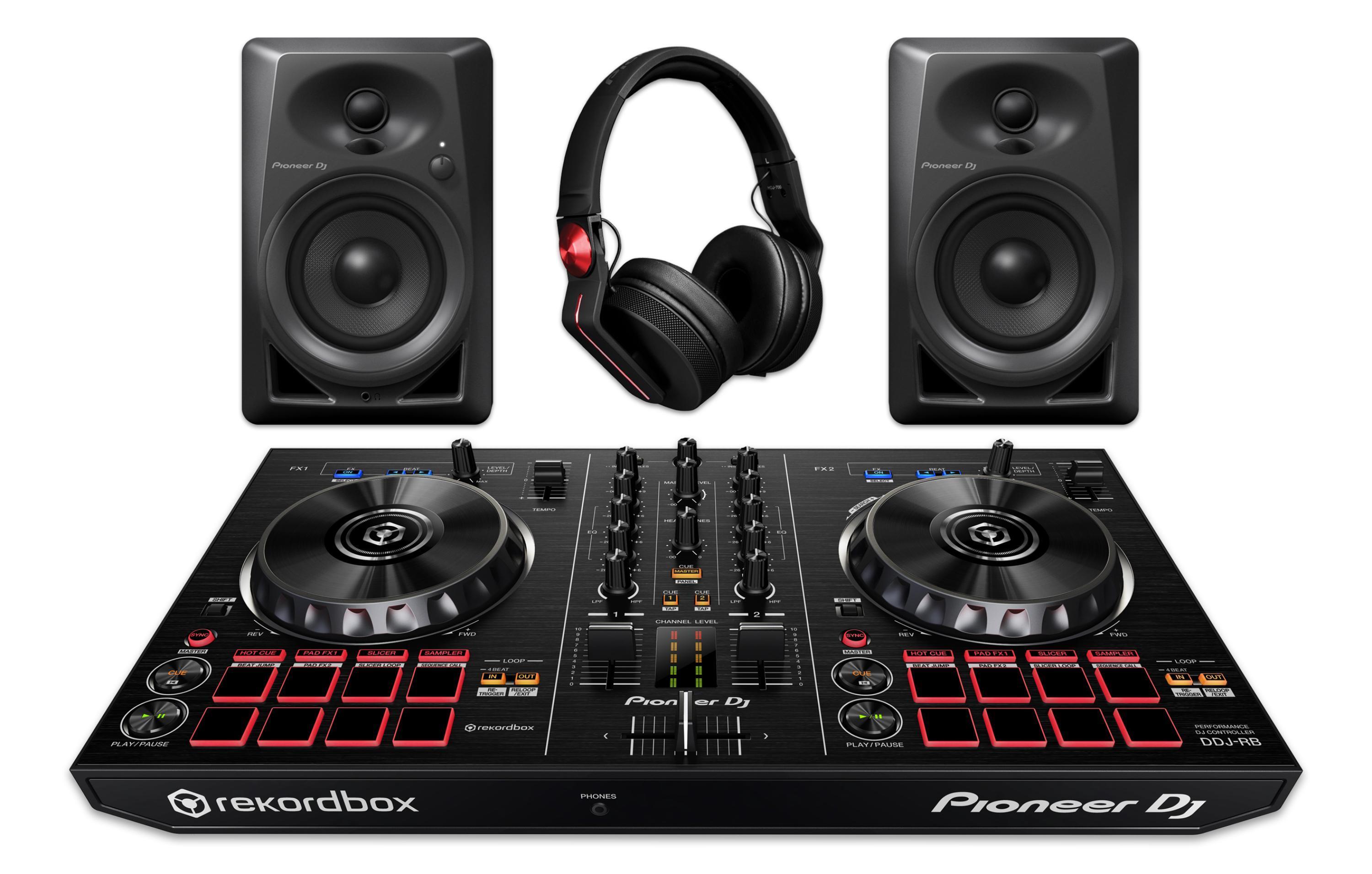 Pioneer DJ Digital DJ Package with DDJ-RB, DM-40s, and HDJ-700