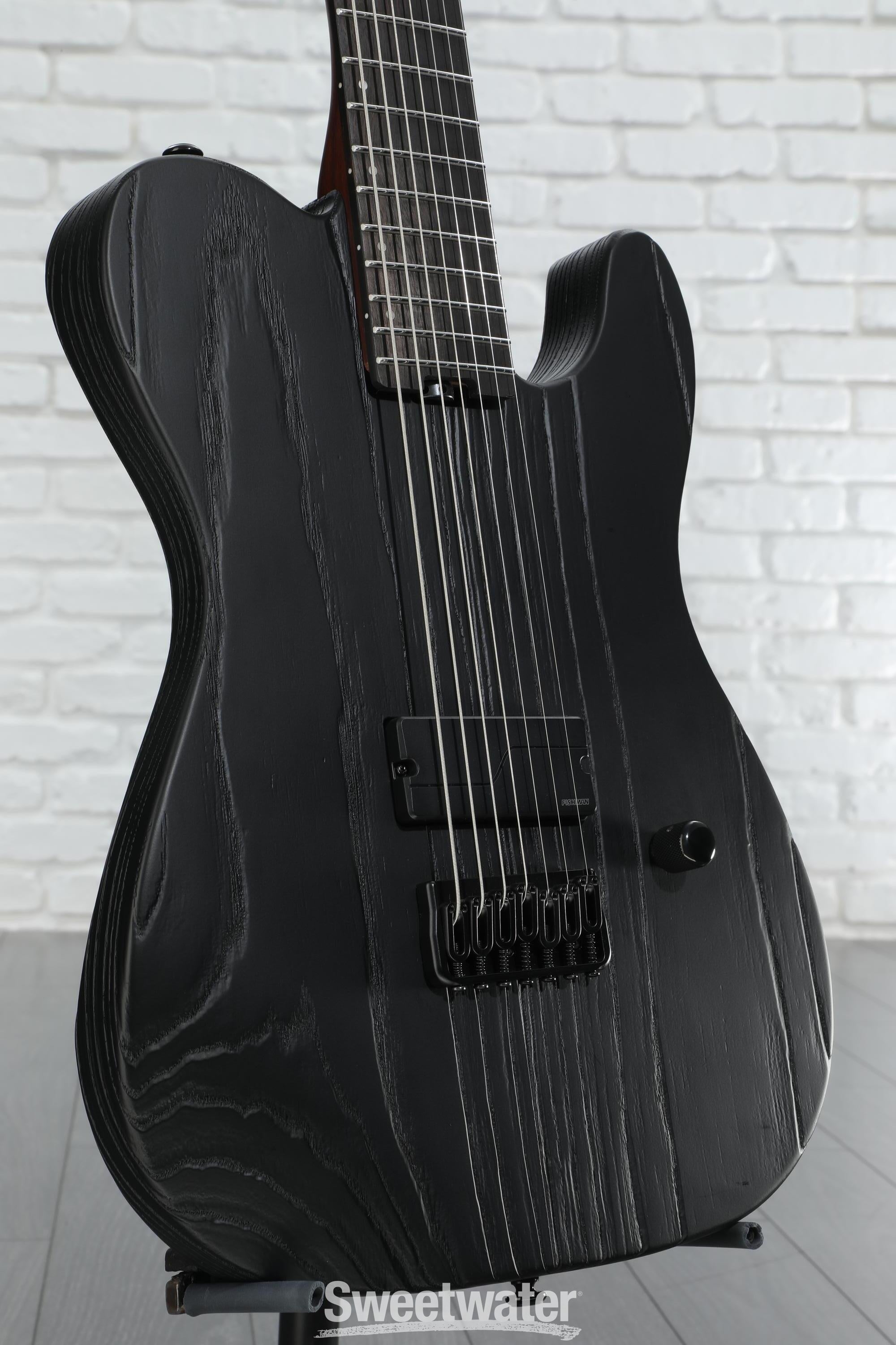 ESP LTD TE-1007B 7-string Baritone Electric Guitar - Black
