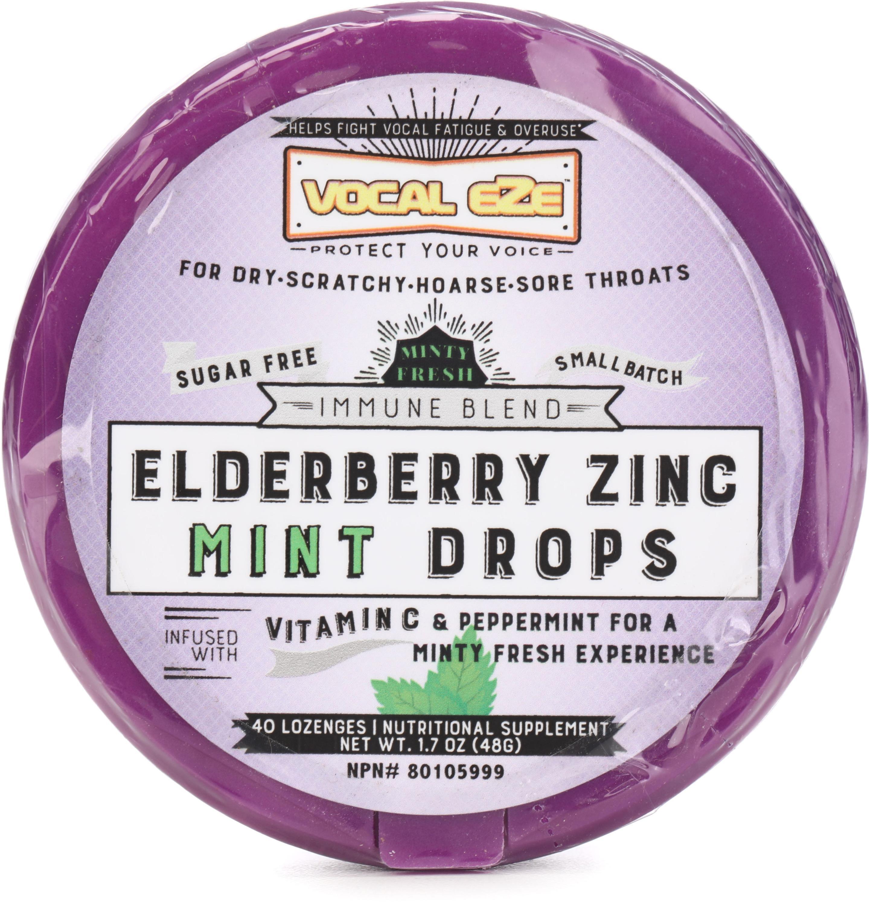 Vocal Eze Elderberry Zinc Mint Drops (40-pack) | Sweetwater