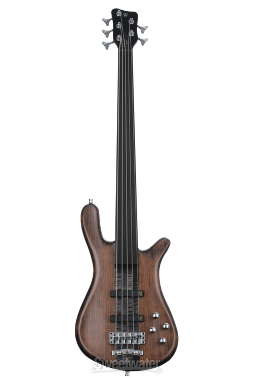 Warwick Pro Series 5 Streamer Stage I Fretless Bass Guitar - Nirvana Black
