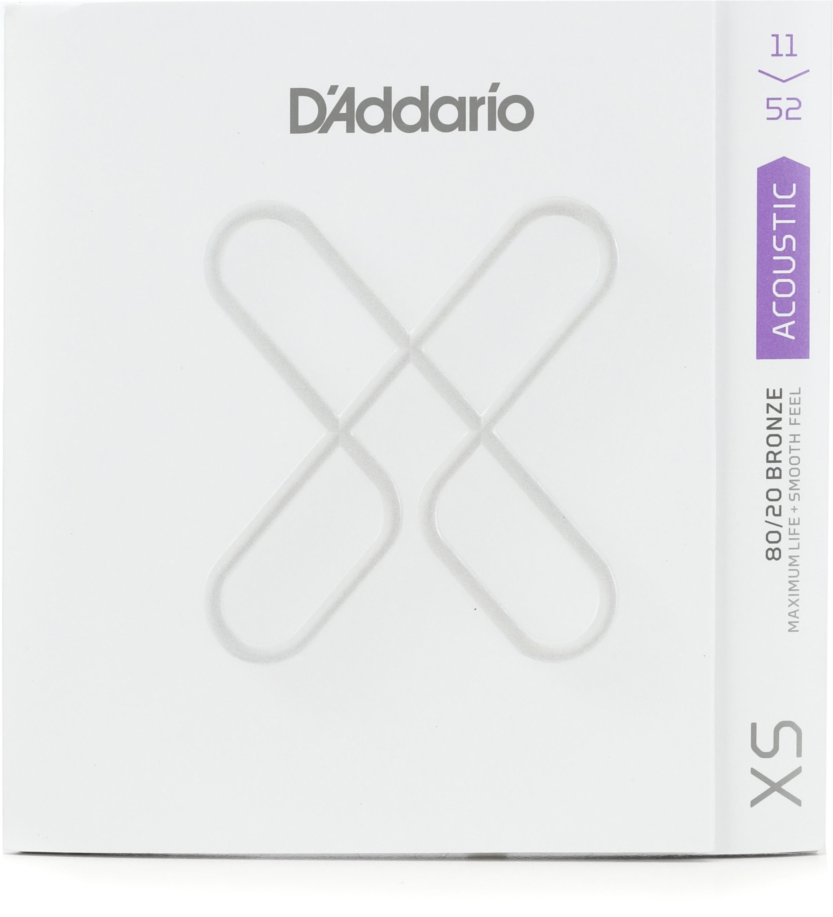 D'Addario XSABR1152 XS 80/20 Bronze Coated Acoustic Guitar Strings ...