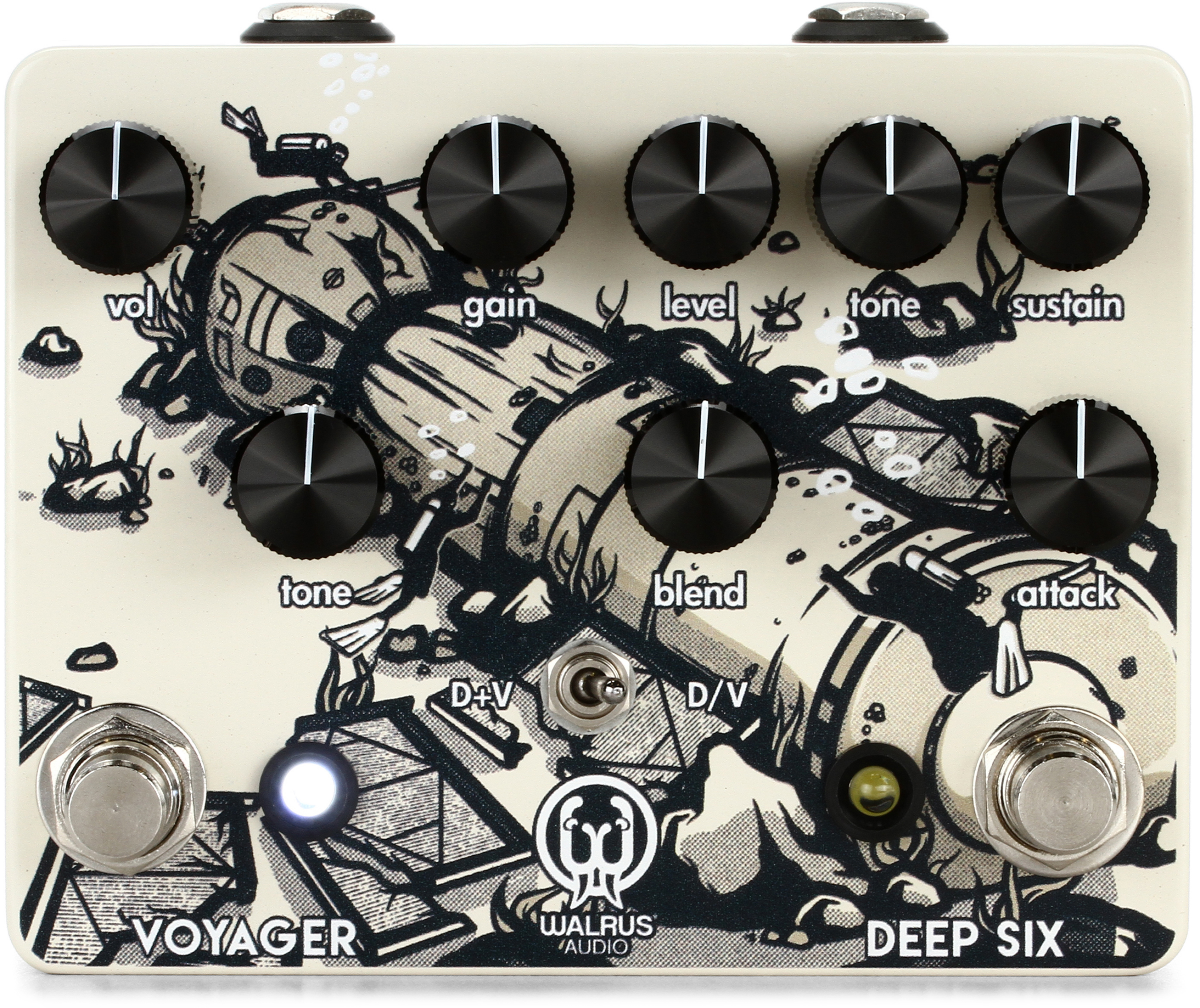 Walrus Audio Deep Six V3/ Voyager Preamp/Overdrive/Compressor Pedal -  Sweetwater Exclusive