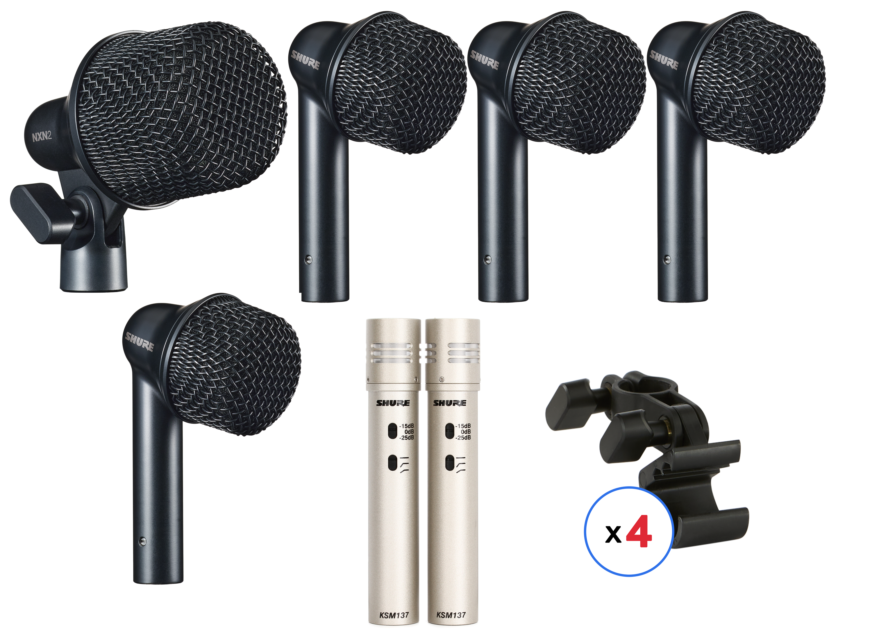 Shure Nexadyne 7 Piece Drum Microphone Set | Sweetwater