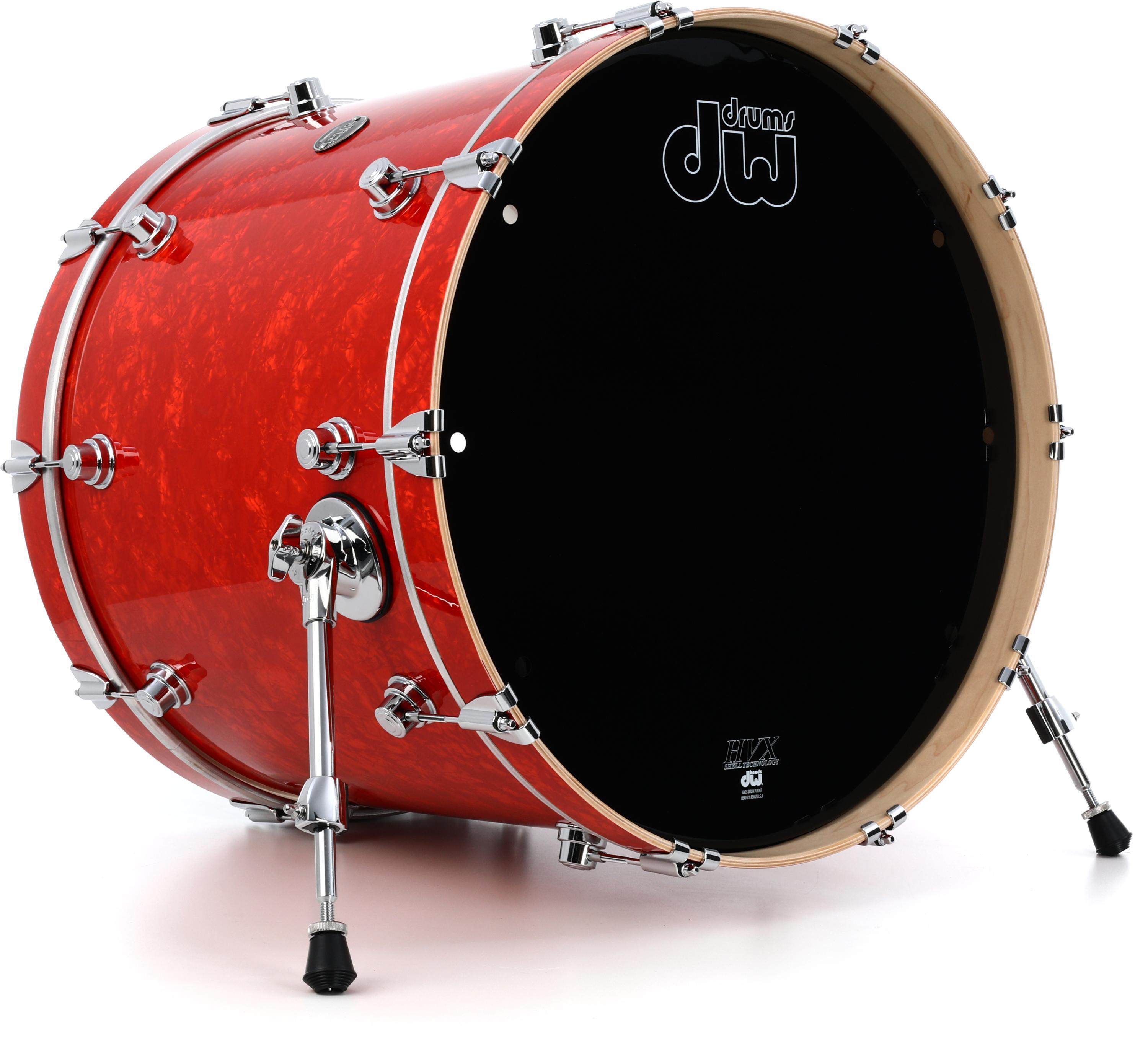 DW Performance Series 7-piece Shell Pack with Dual 22 inch Bass Drum -  Tangerine Marine