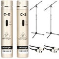 Photo of Behringer C-2 Matched Studio Condenser Microphones Bundle with Stands and Cables (pair)