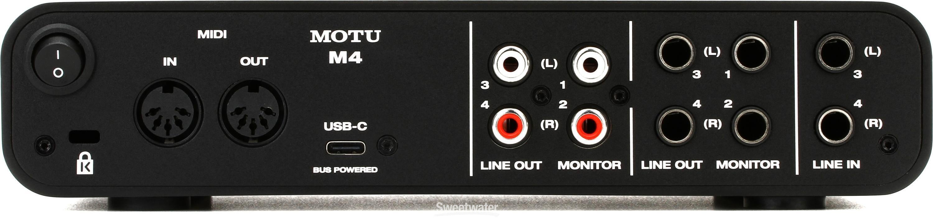 MOTU M4 4x4 USB C Audio Interface   Sweetwater