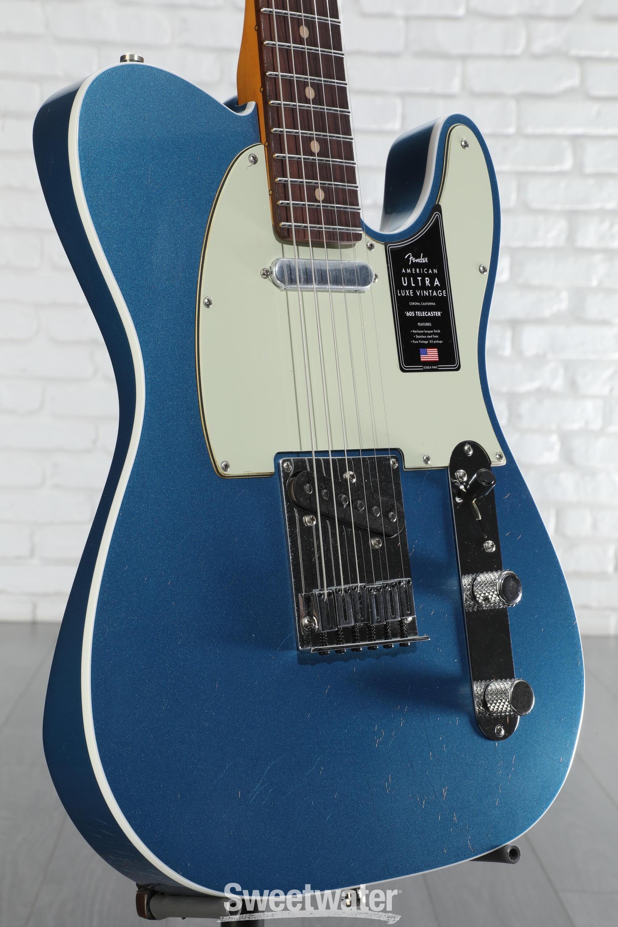 Fender American Ultra Luxe Vintage '60s Telecaster Custom Electric Guitar - Lake Placid Blue, Heirloom Lacquer
