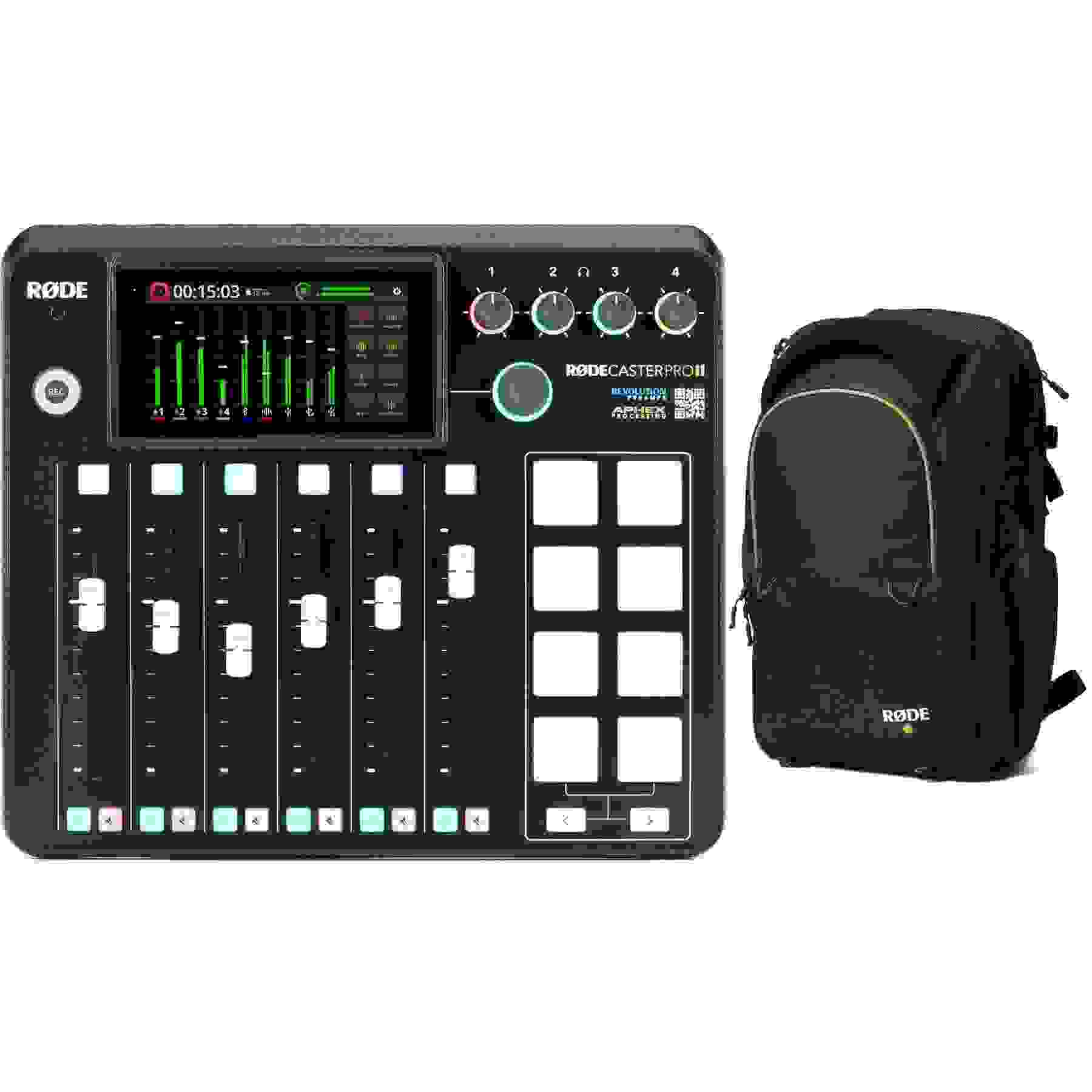 Rode Rodecaster Pro II Podcast Production Console with Backpack ...